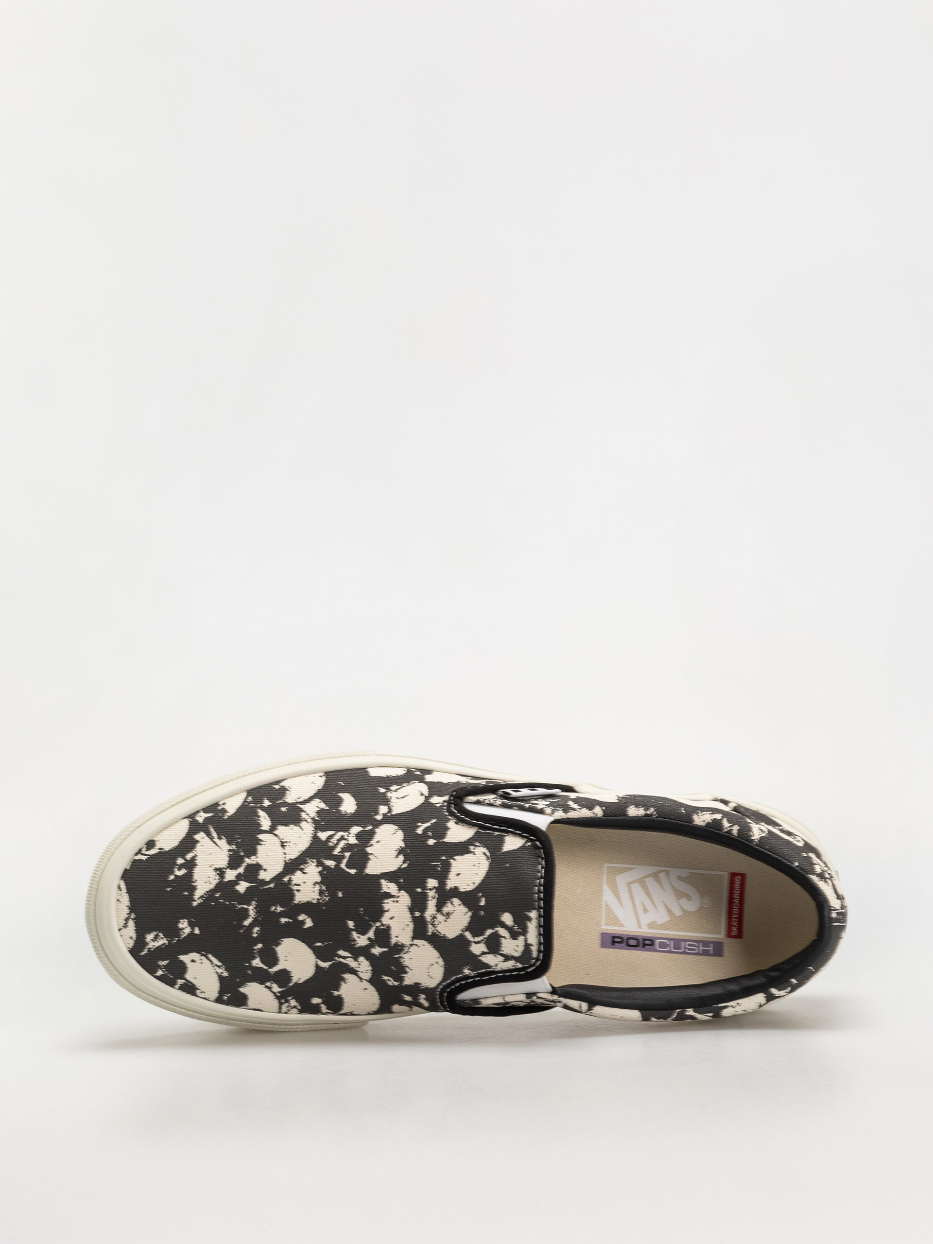 Boty Vans Skate Slip On (skull pile black/white/gum)