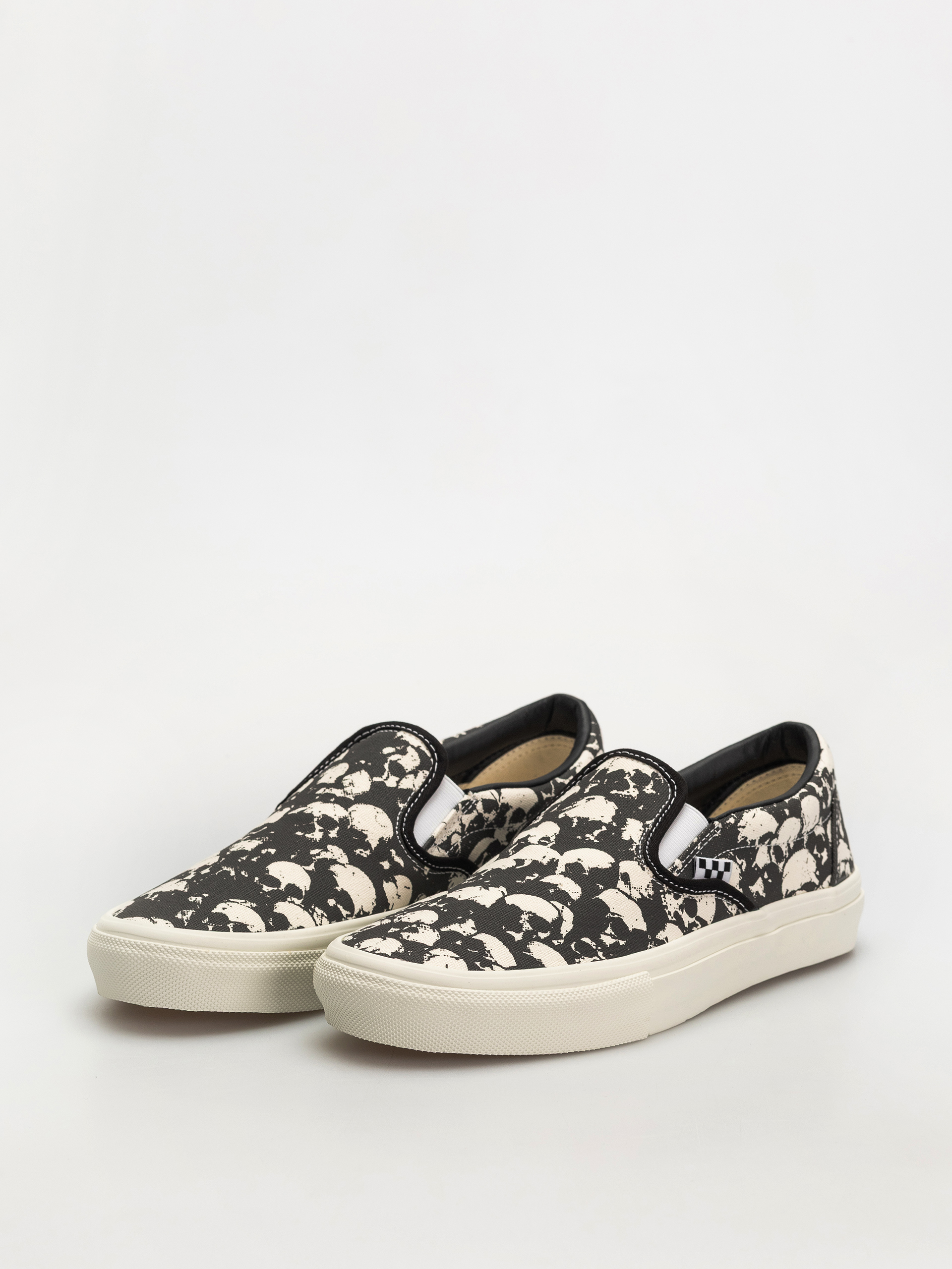 Boty Vans Skate Slip On (skull pile black/white/gum)