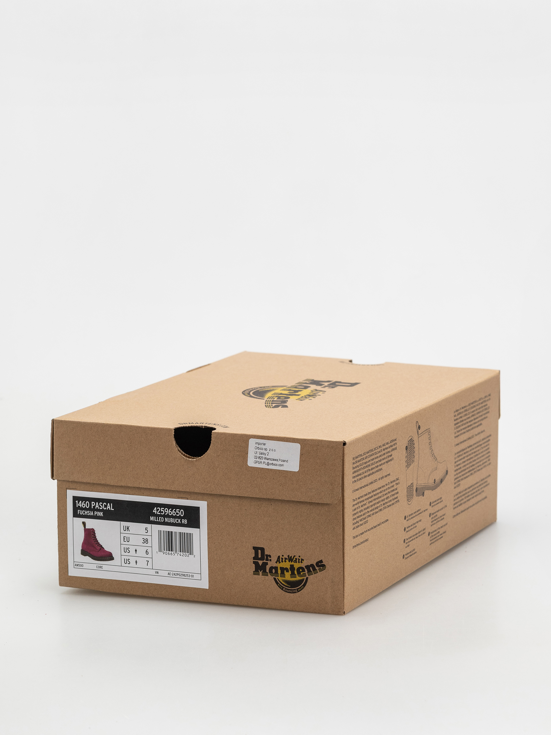 Boty Dr. Martens 1460 Pascal (fuchsia pink milled nubuck rb)