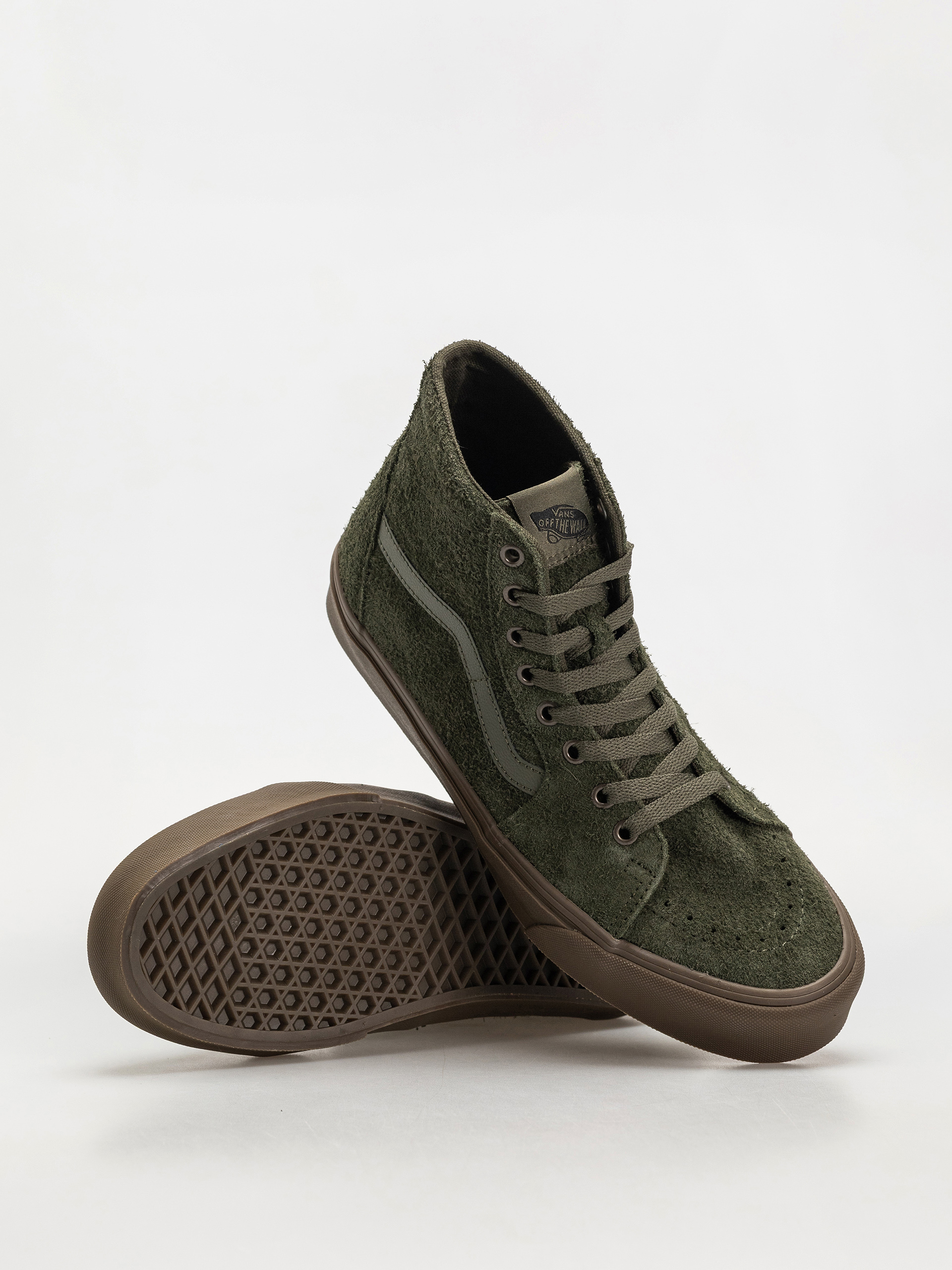 Boty Vans Sk8 Hi Tapered (hairy suede olive/gum)