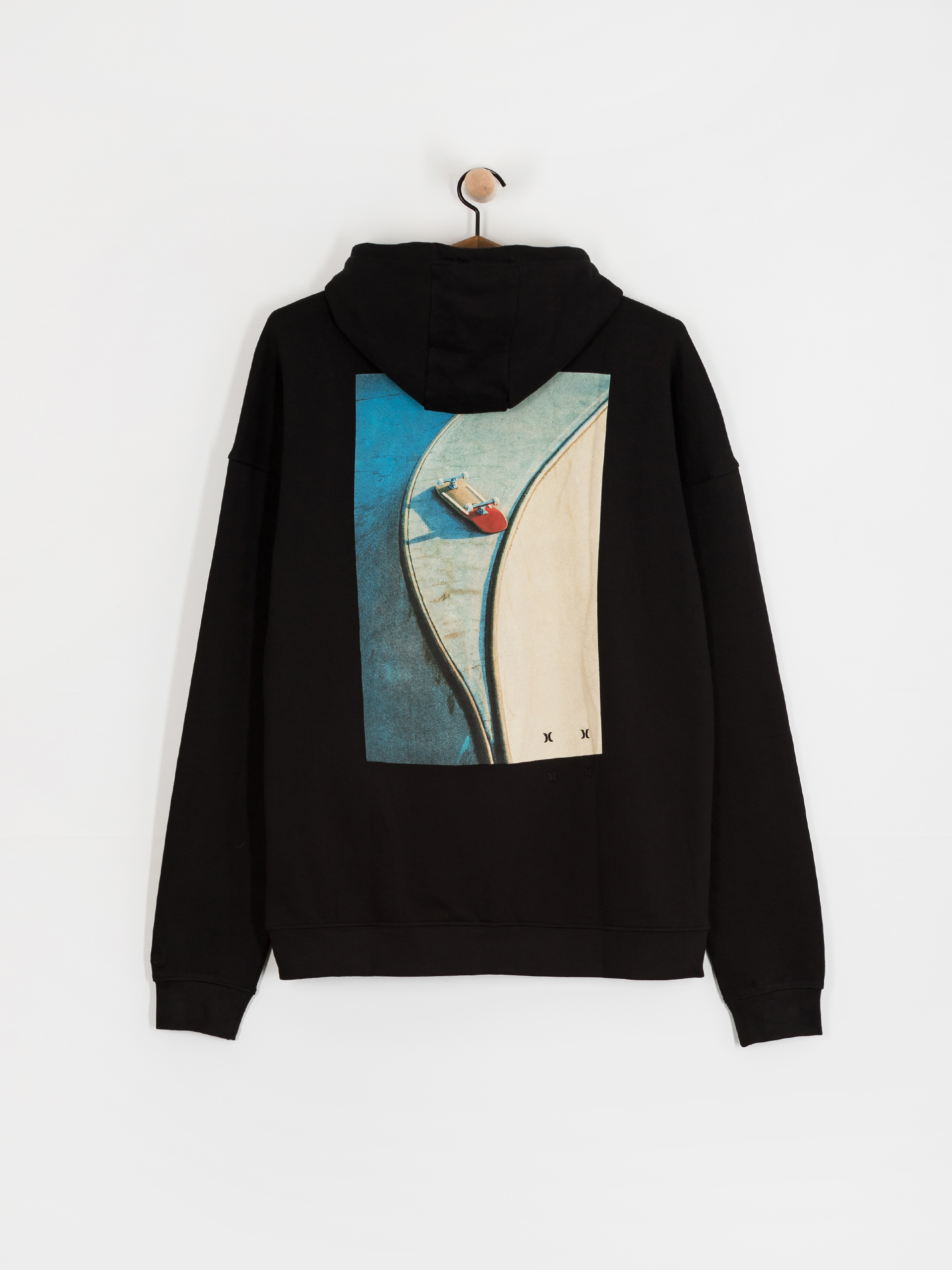 Mikina s kapucí Hurley Bcnk8 Washed HD (black)