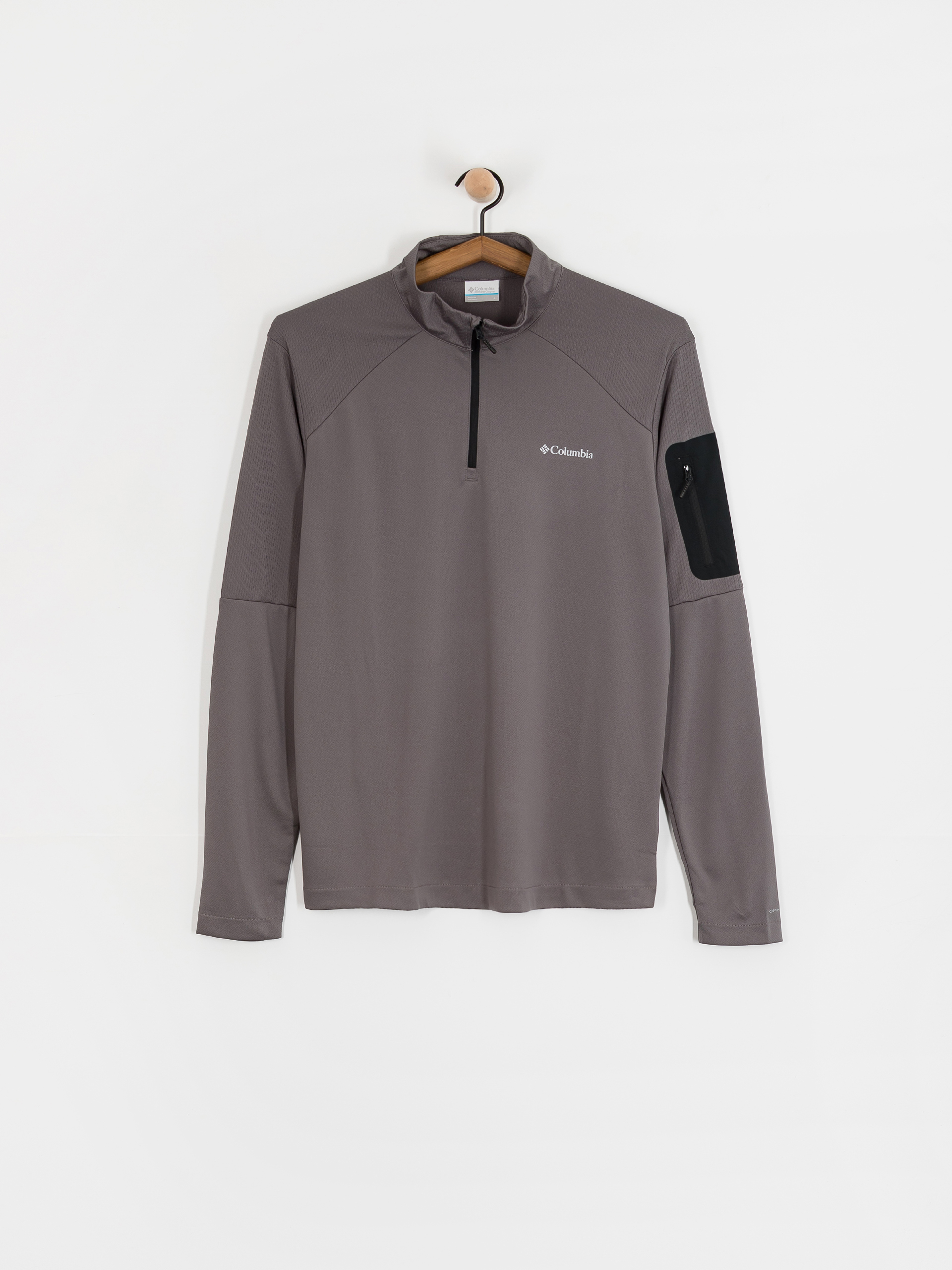 Fleecovu00e1 mikina Columbia Tech Knit 1/4 Zip (city grey/blac)