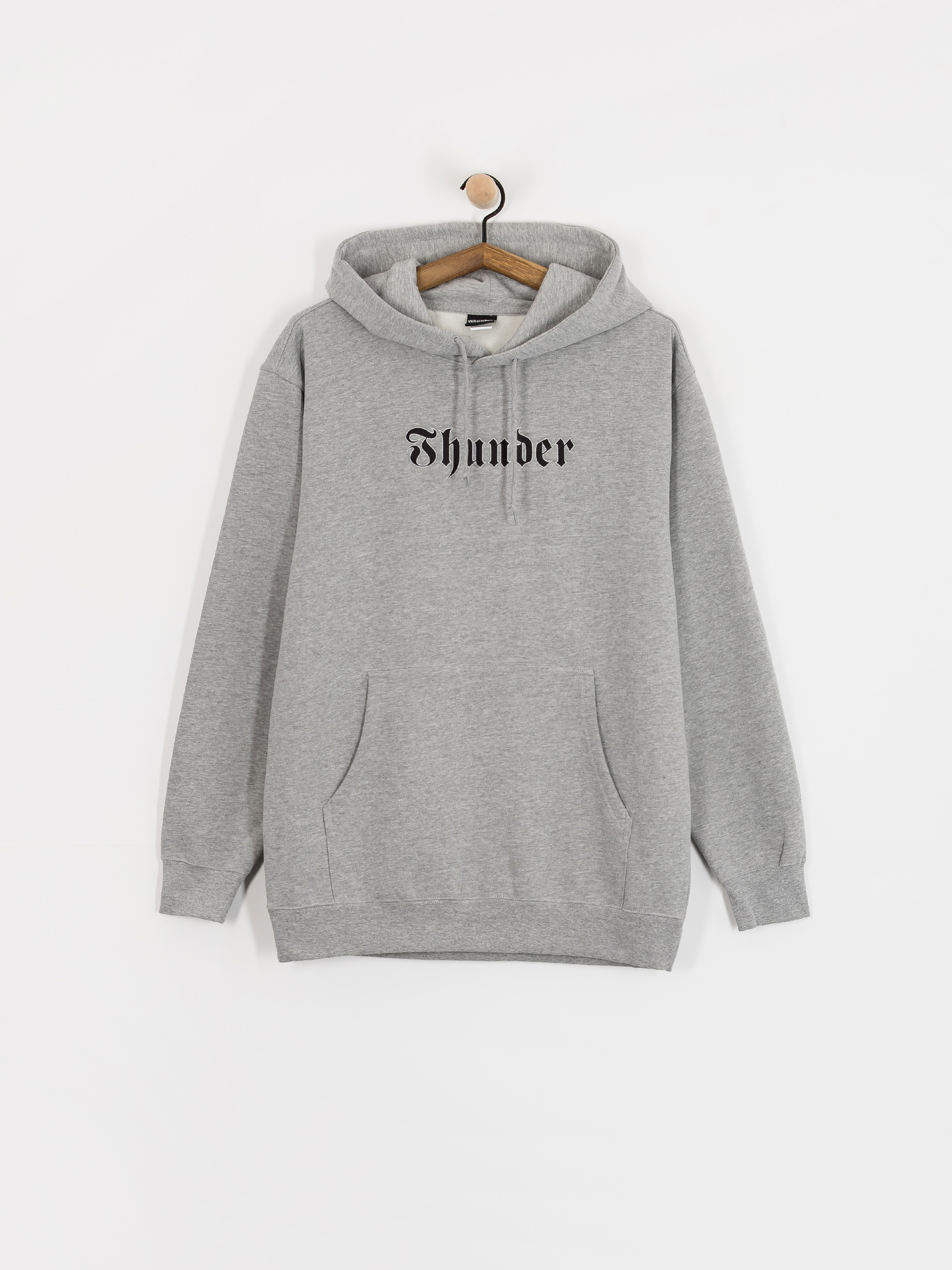 Mikina Thunder Script (heather grey w/black embroidery)
