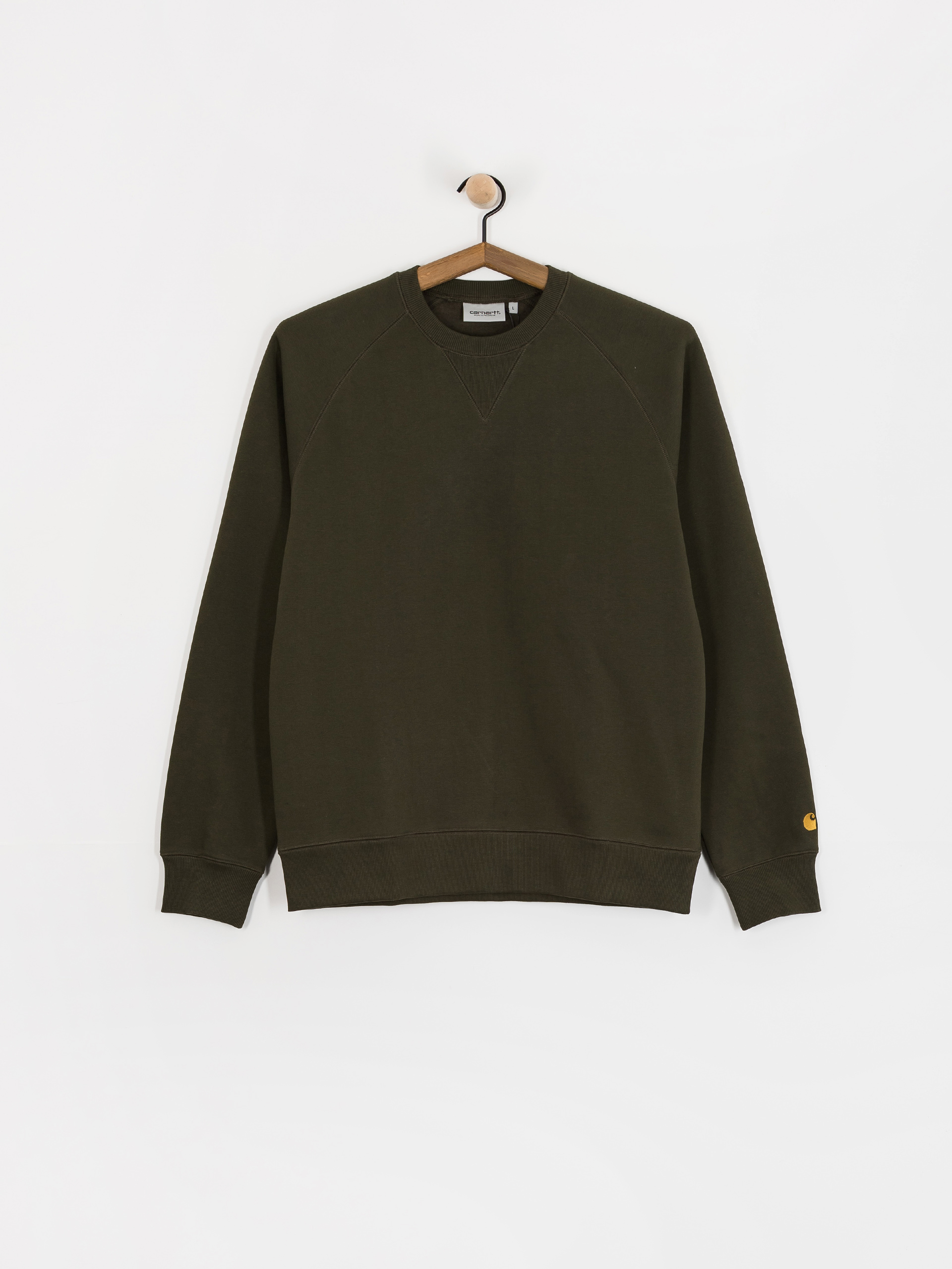 Mikina Carhartt WIP Chase (olive/gold)