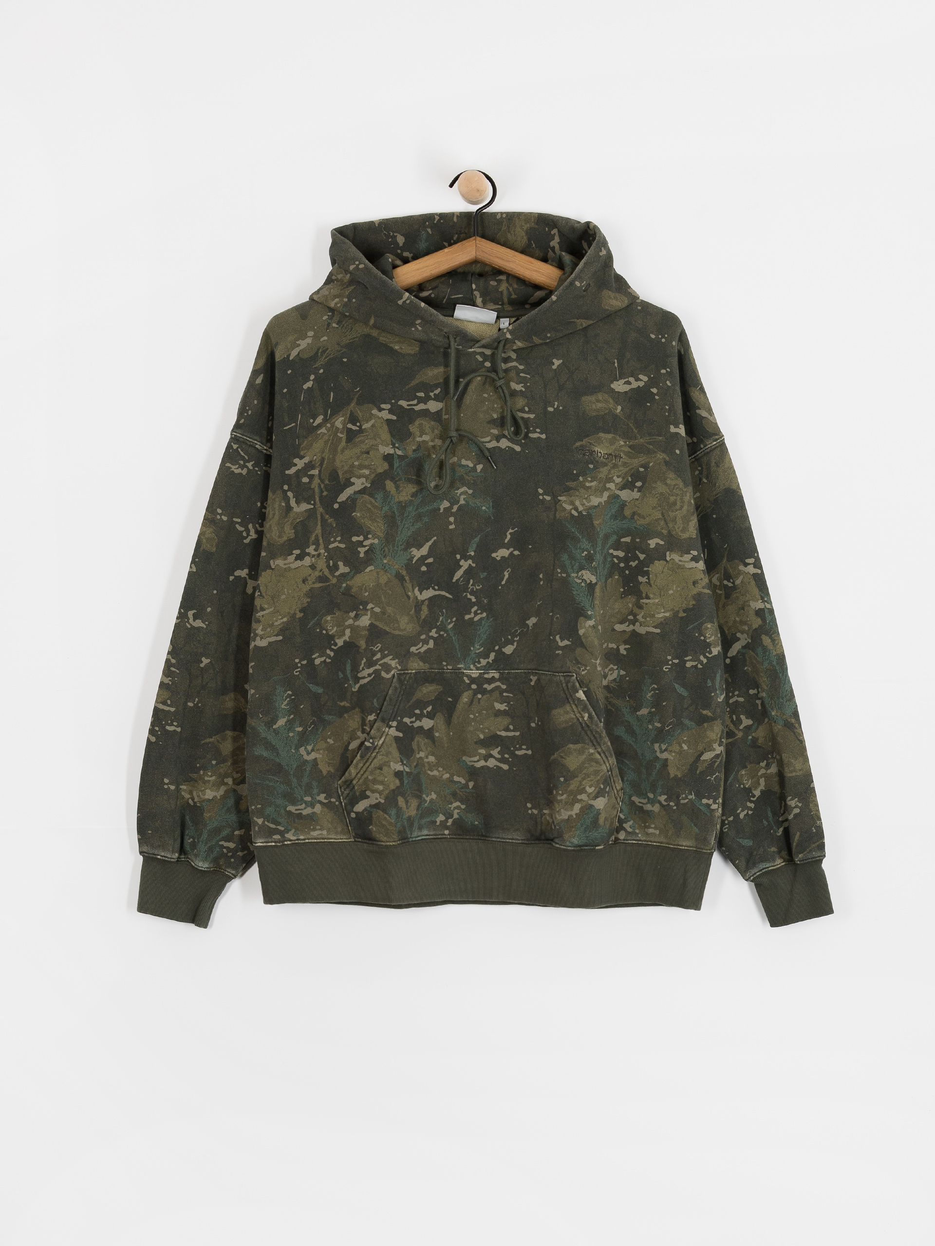 Mikina s kapucu00ed Carhartt WIP Benton HD (camo combi/green/garment dyed)
