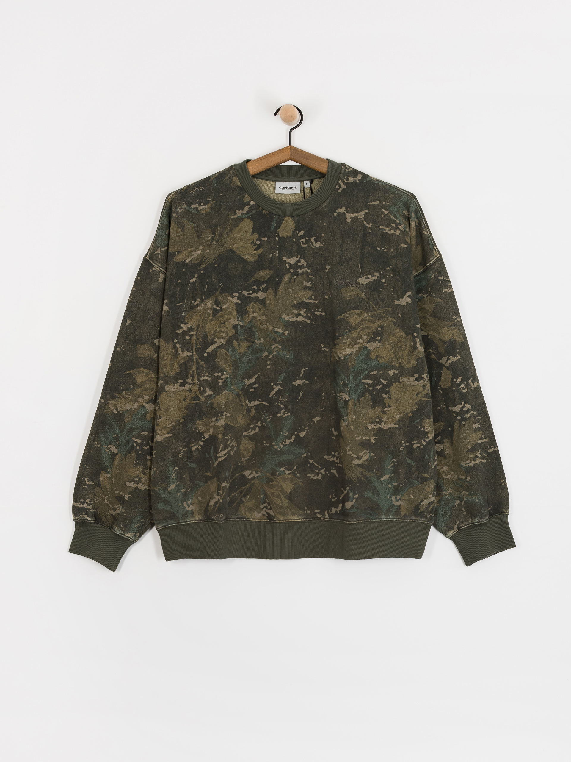 Mikina Carhartt WIP Benton (camo combi/green/garment dyed)