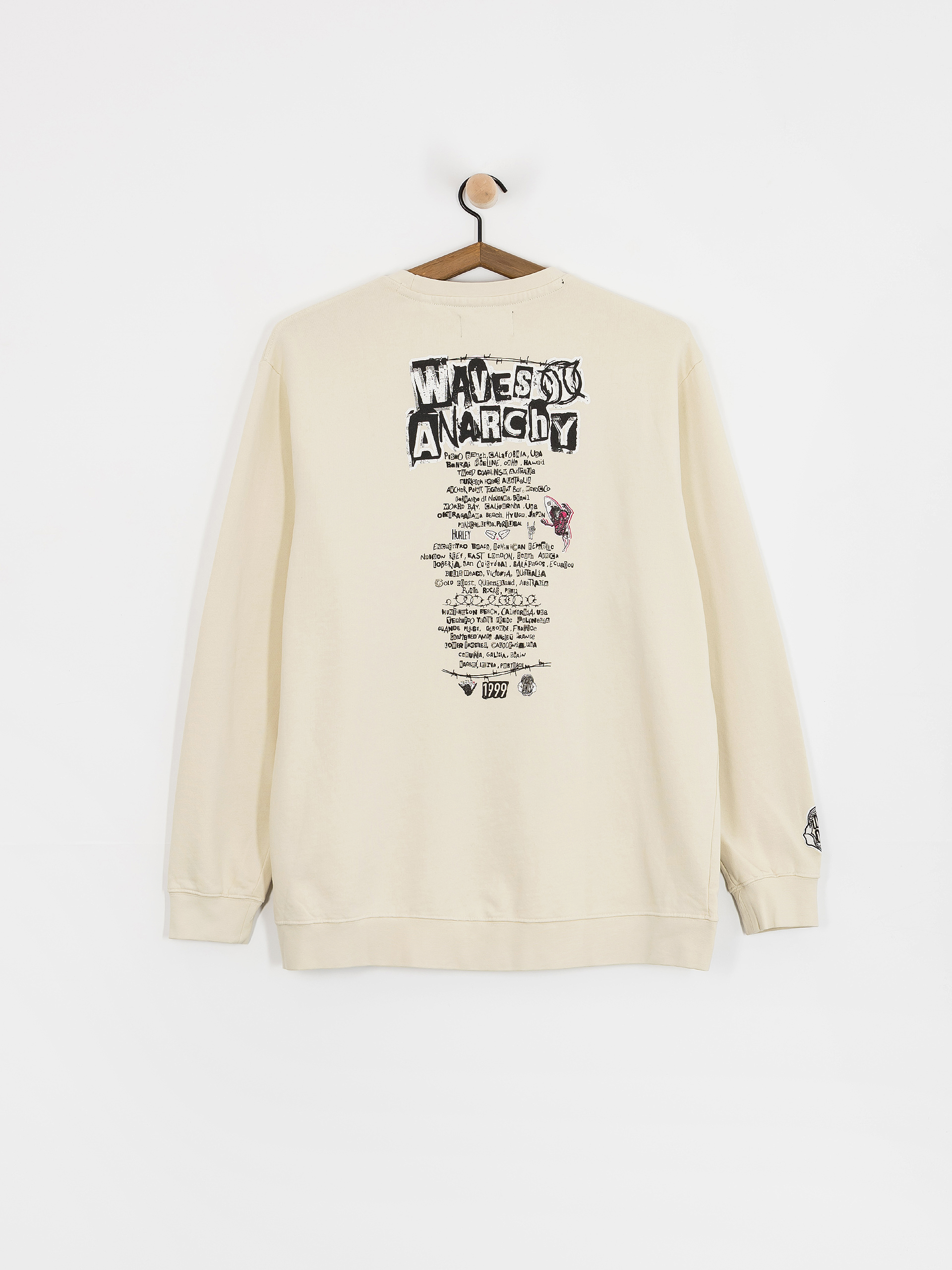 Mikina Hurley Wave Anarchy (bone)