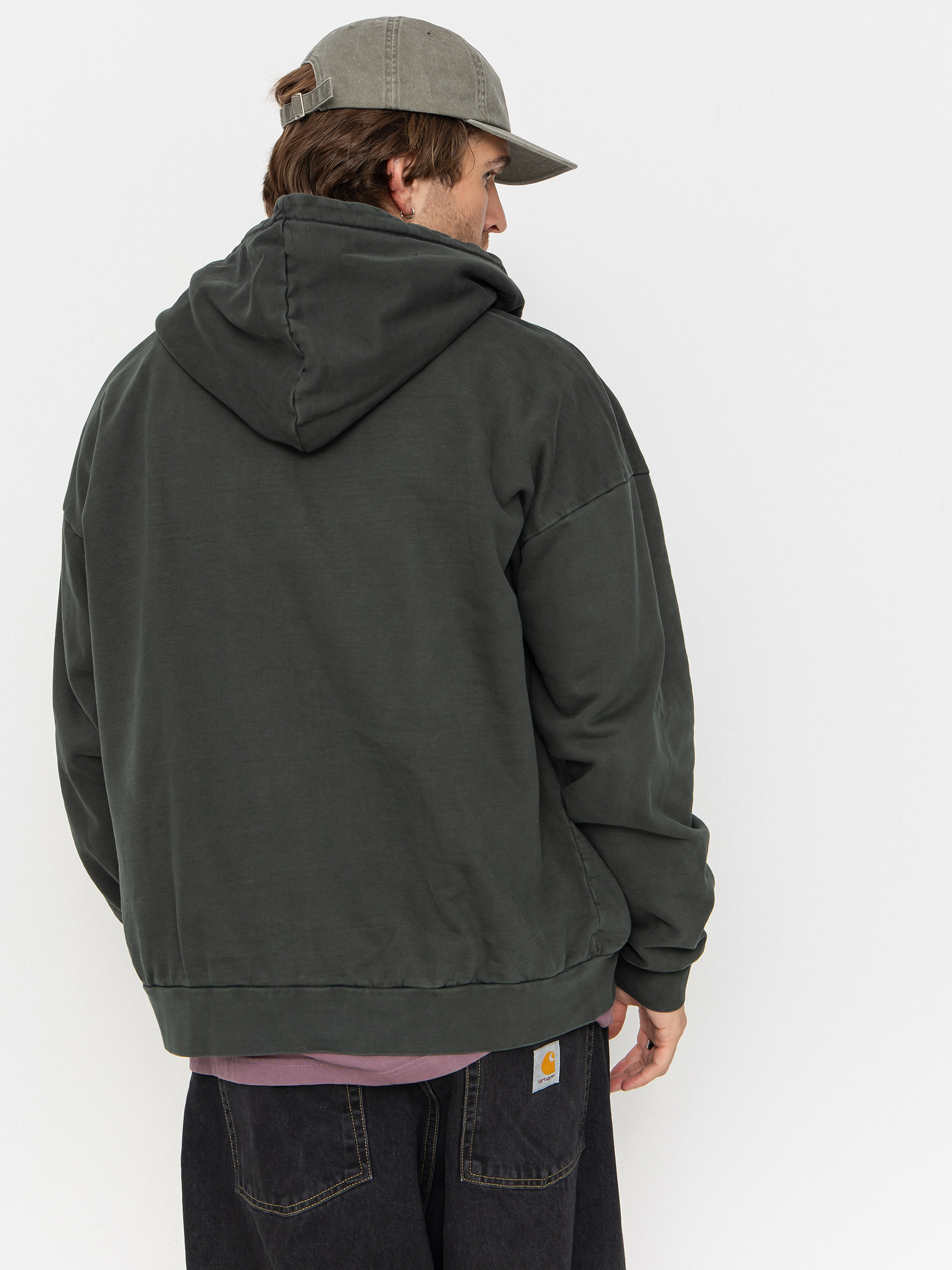 Mikina s kapucí OBEY Lowercase Pigment ZHD (pigment pirate black)