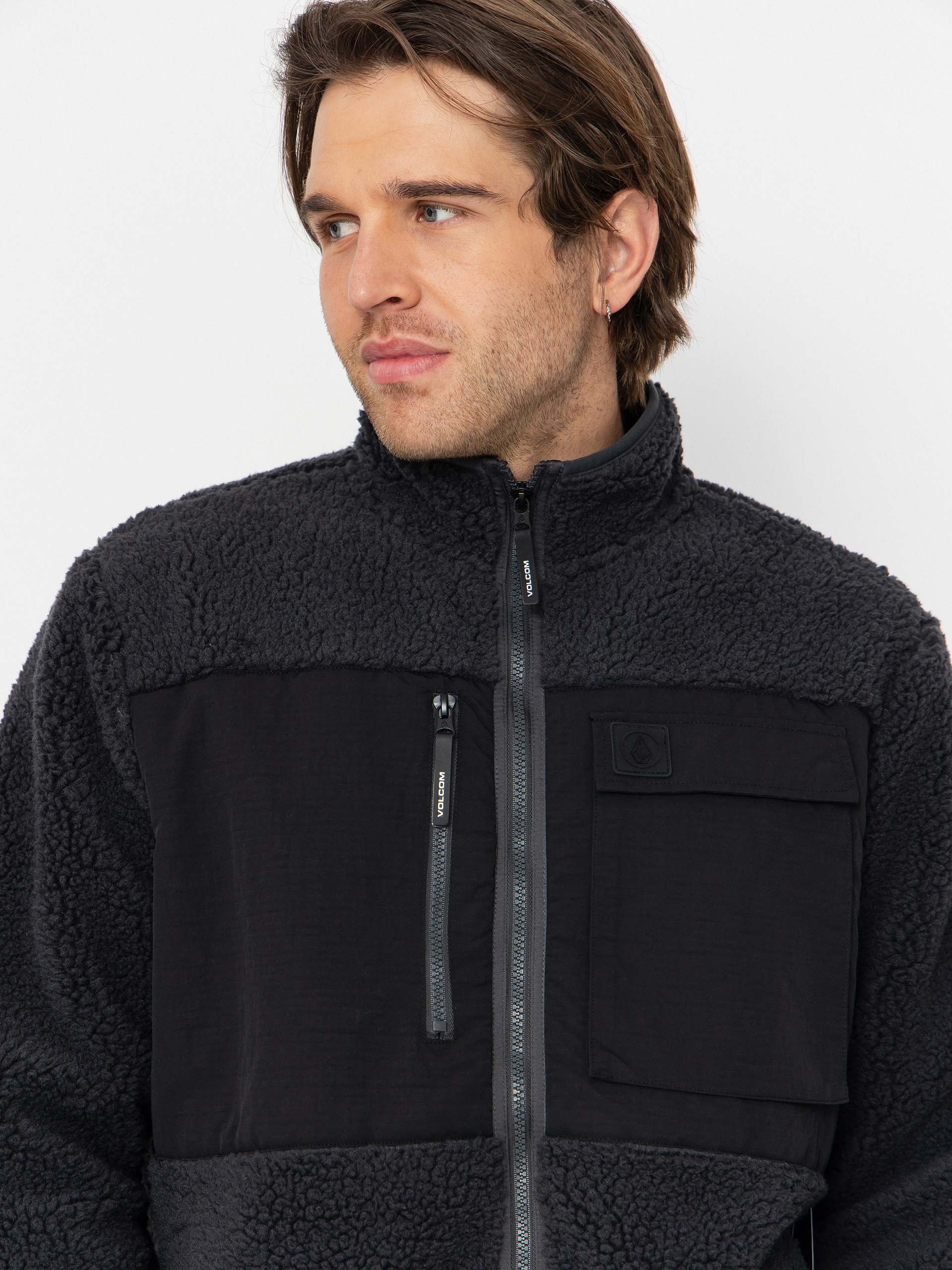 Mikina s kapucí Volcom Storm Stone ZHD (asphalt black)