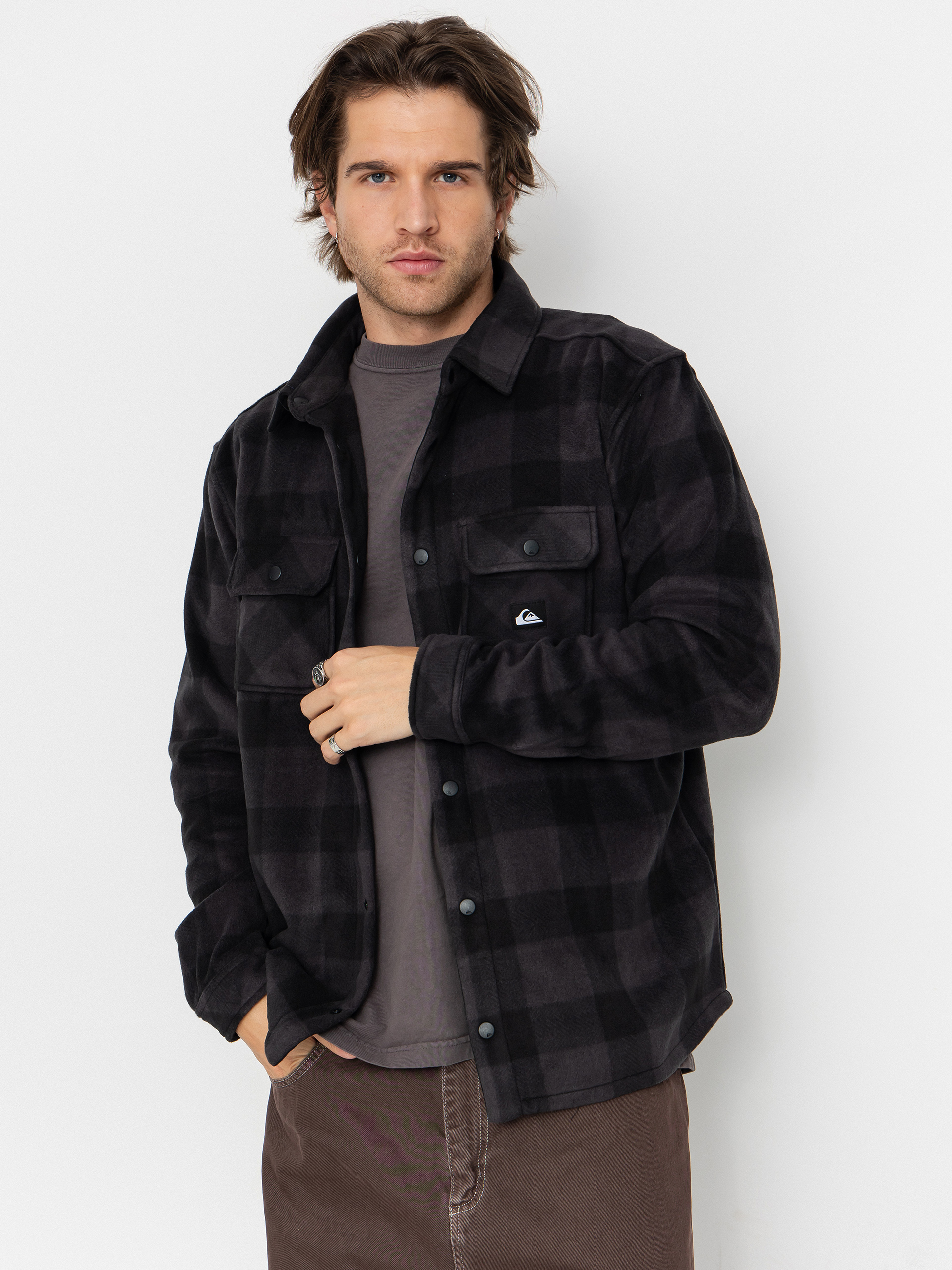 Košile Quiksilver Bering Strait Check (black northsea plaid)