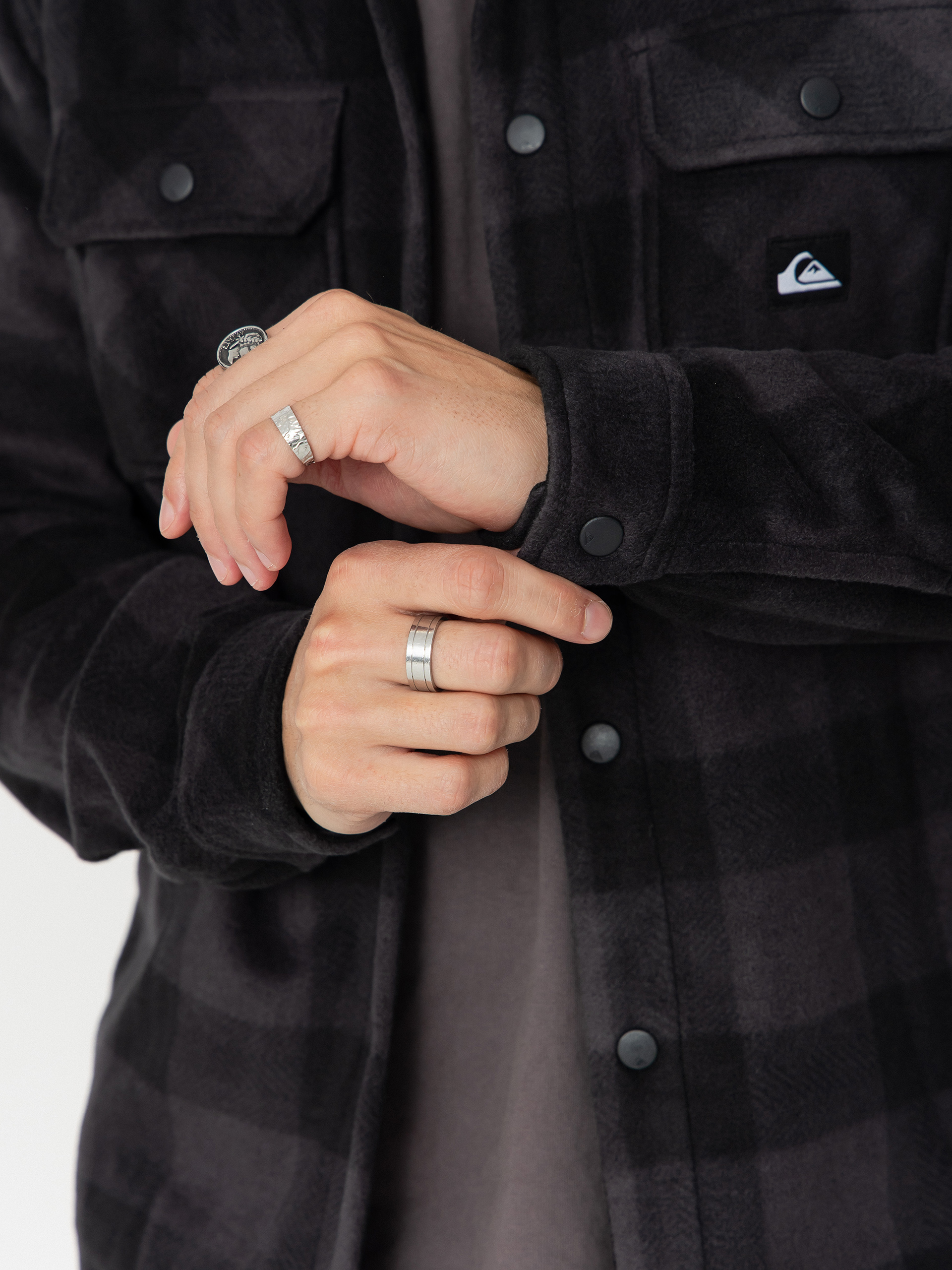 Košile Quiksilver Bering Strait Check (black northsea plaid)