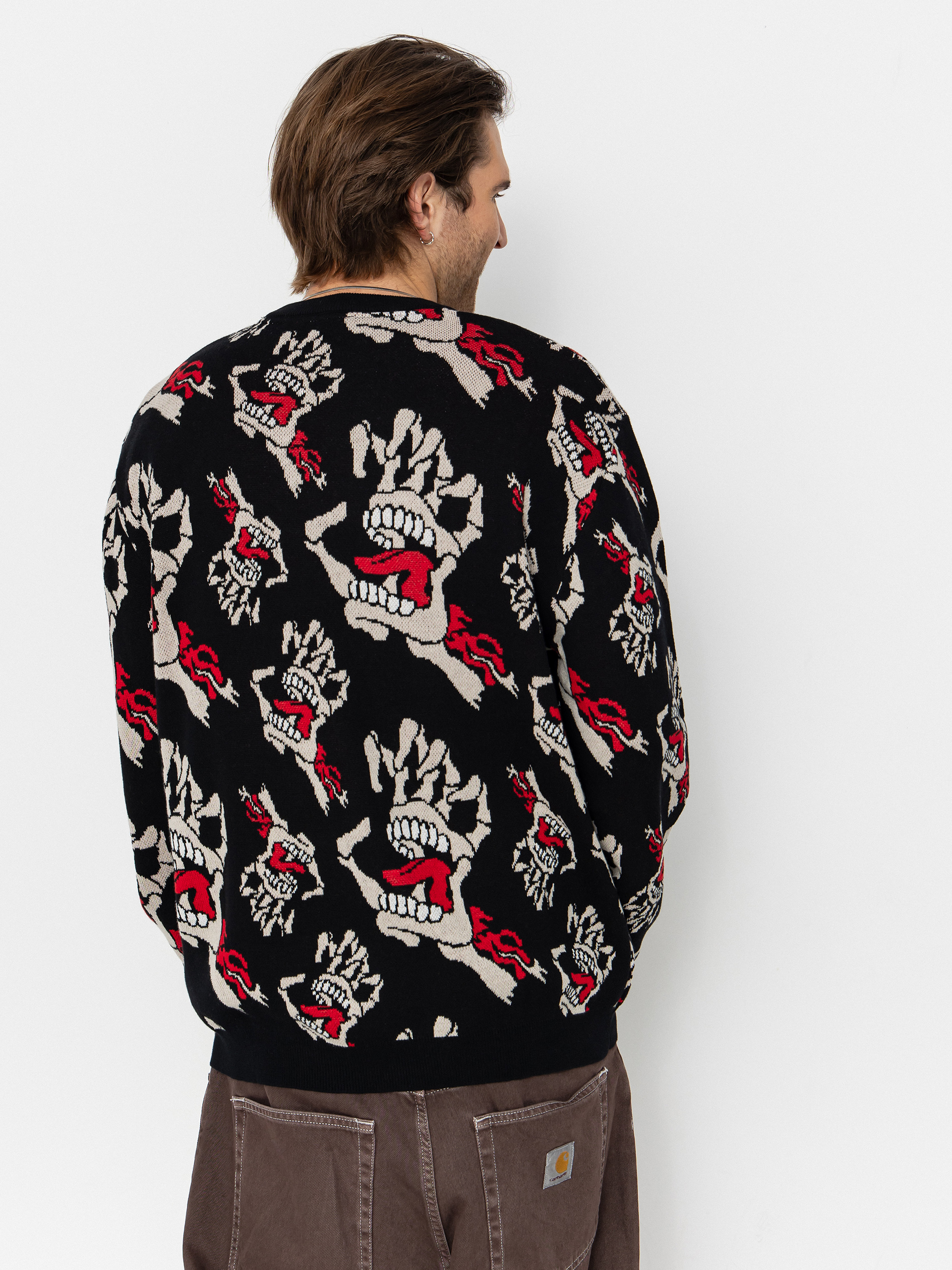 Svetr Santa Cruz Bone Hands All Over (black)