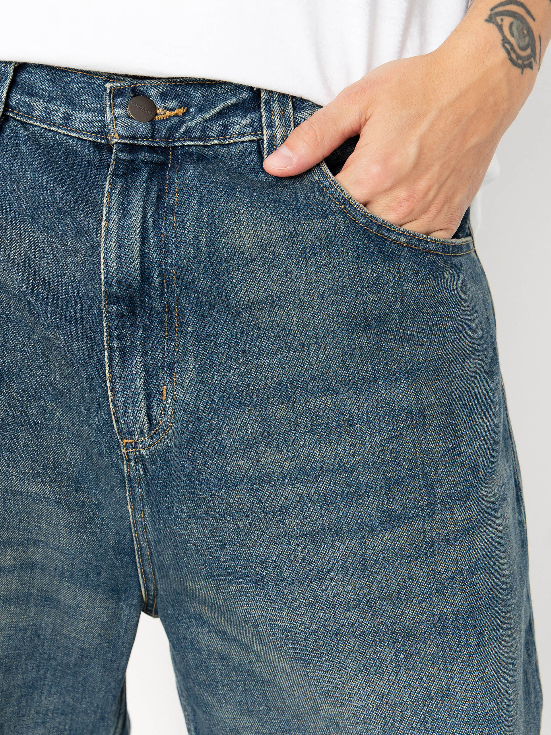 Kalhoty Carhartt WIP Brandon (blue/worn used wash)