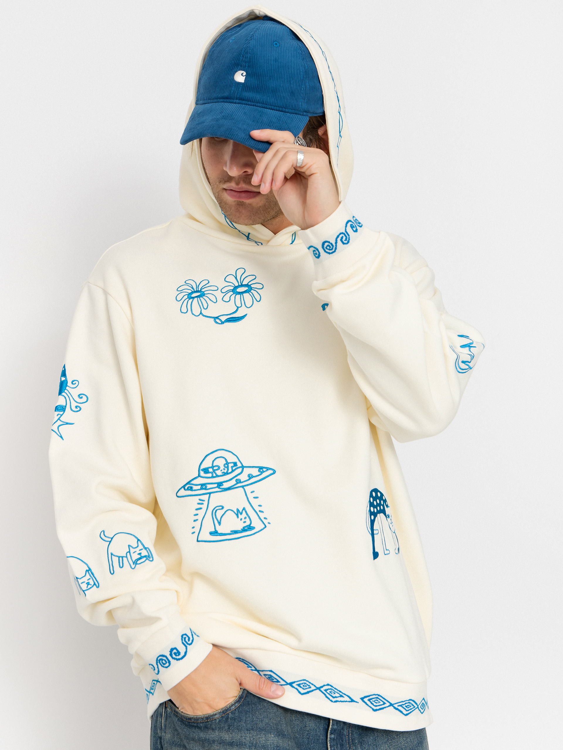 Mikina s kapucí RipNDip Blonded HD (off white)