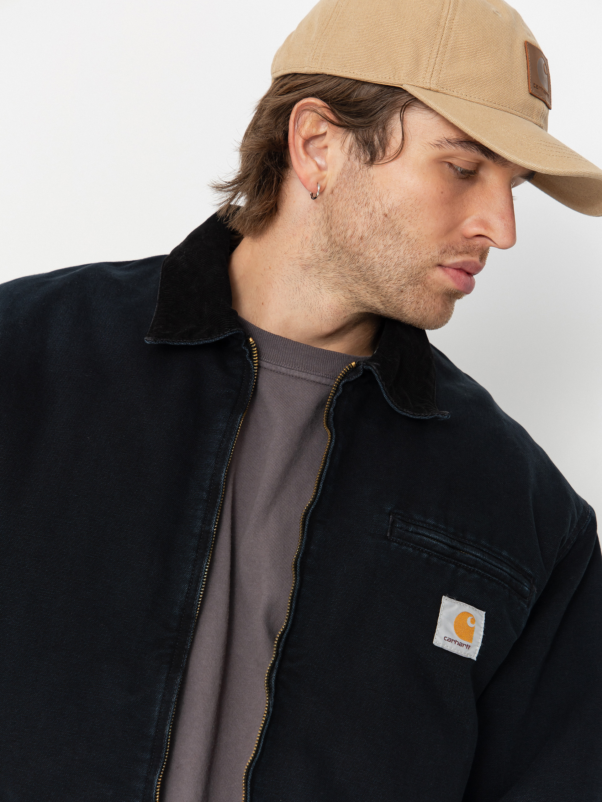 Bunda Carhartt WIP OG Detroit (black/black/stone canvas)