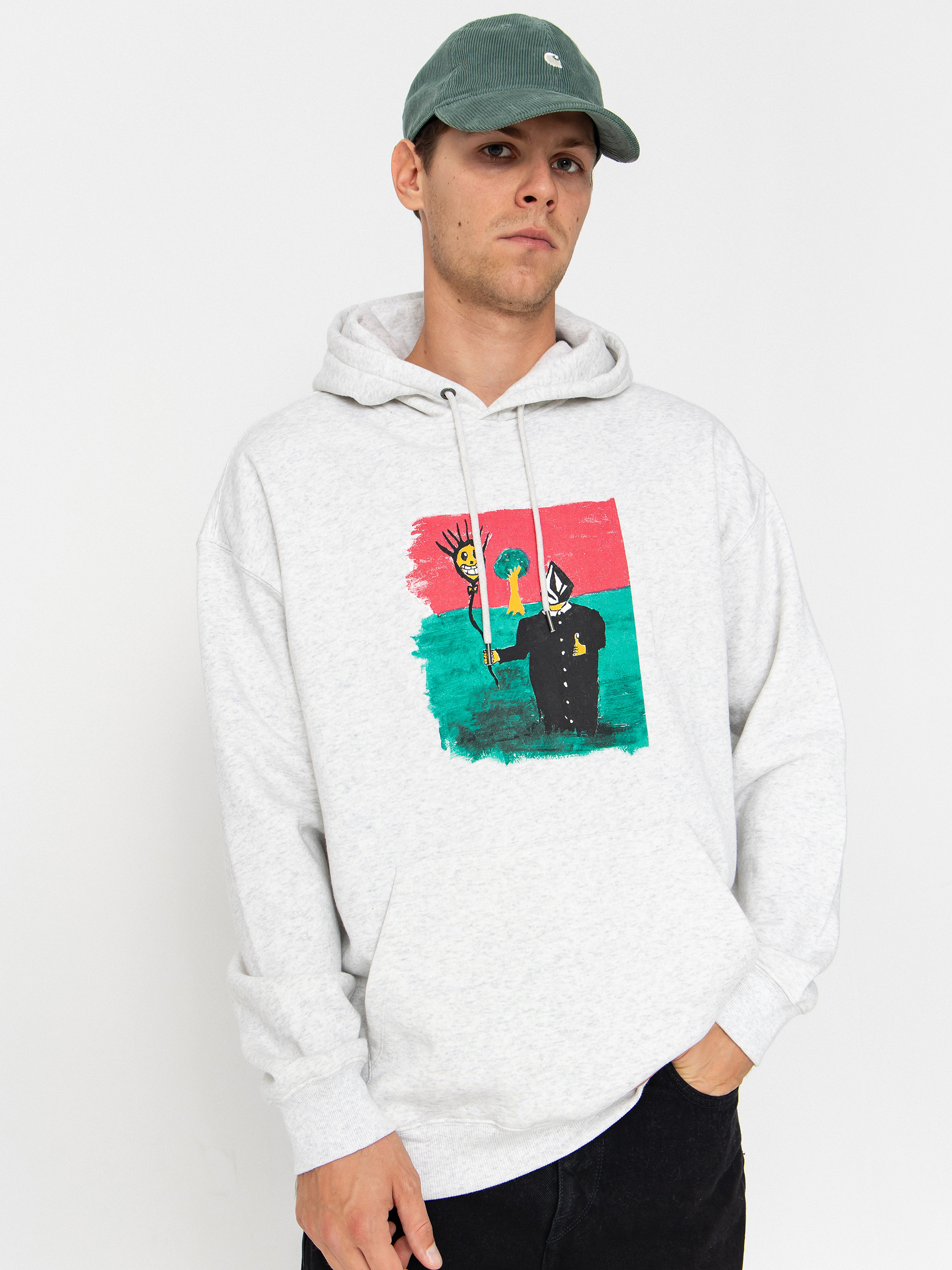 Mikina s kapucí Volcom Issam HD (bone heather)