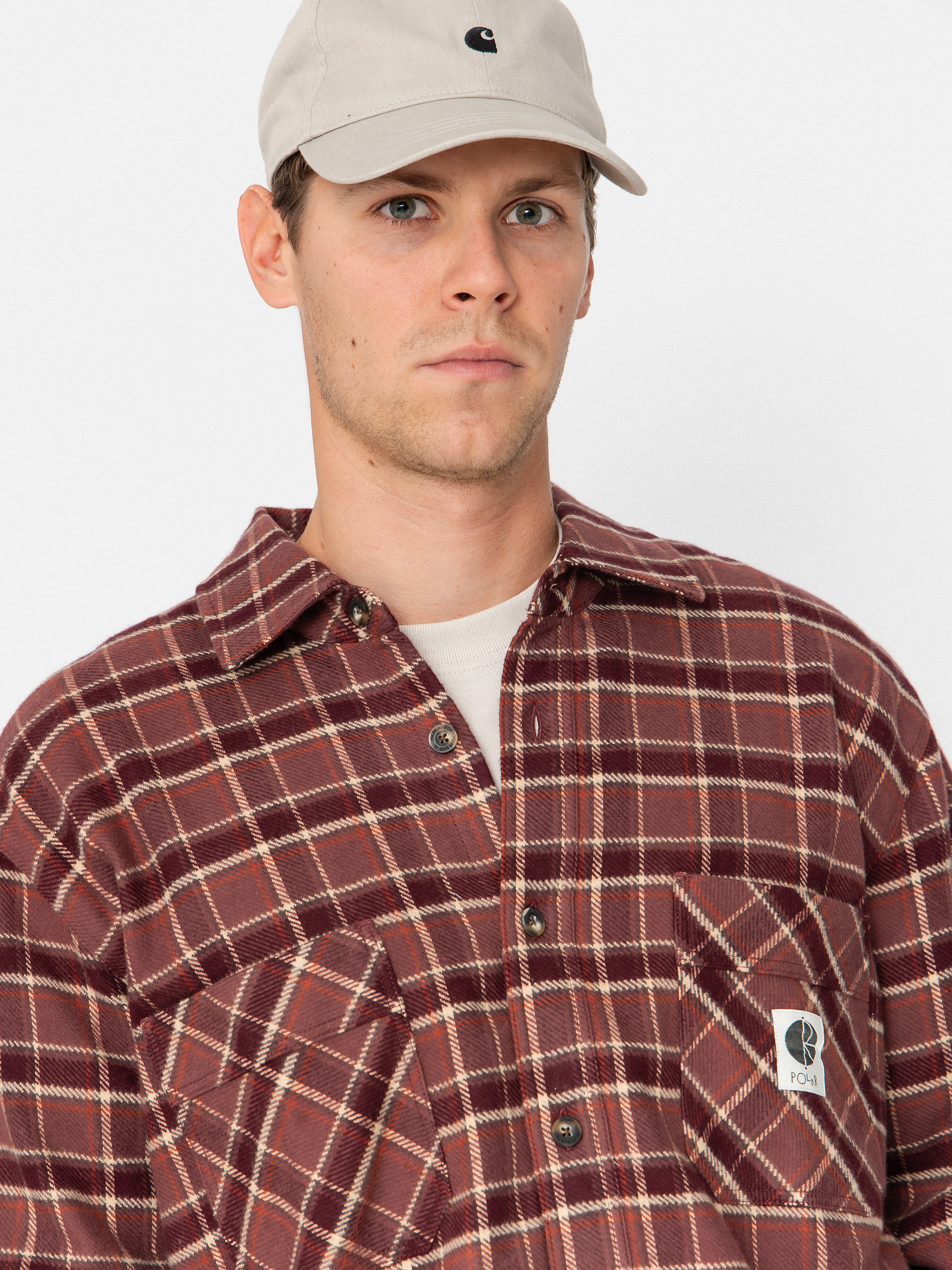 Košile Polar Skate Mike Flannel (oxblood check)