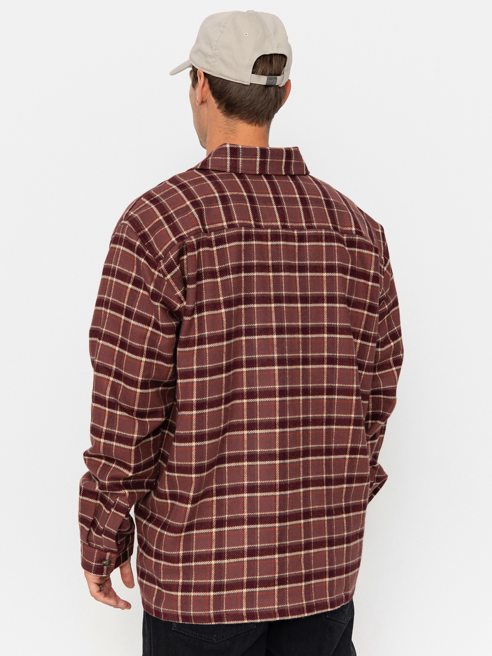 Košile Polar Skate Mike Flannel (oxblood check)