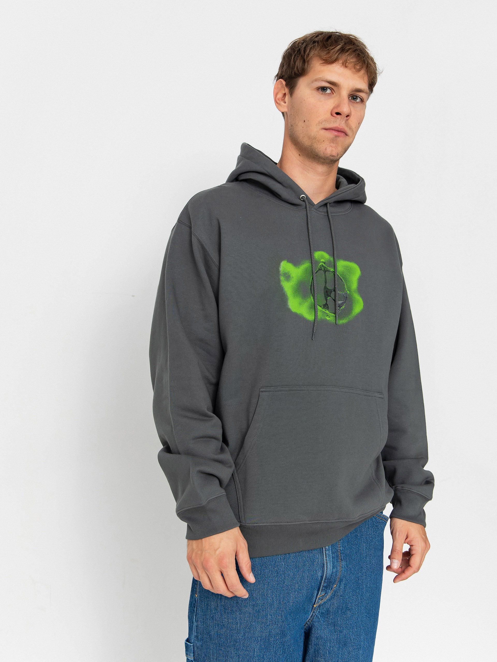 Mikina s kapucí Polar Skate Dave Metal Logo HD (graphite)