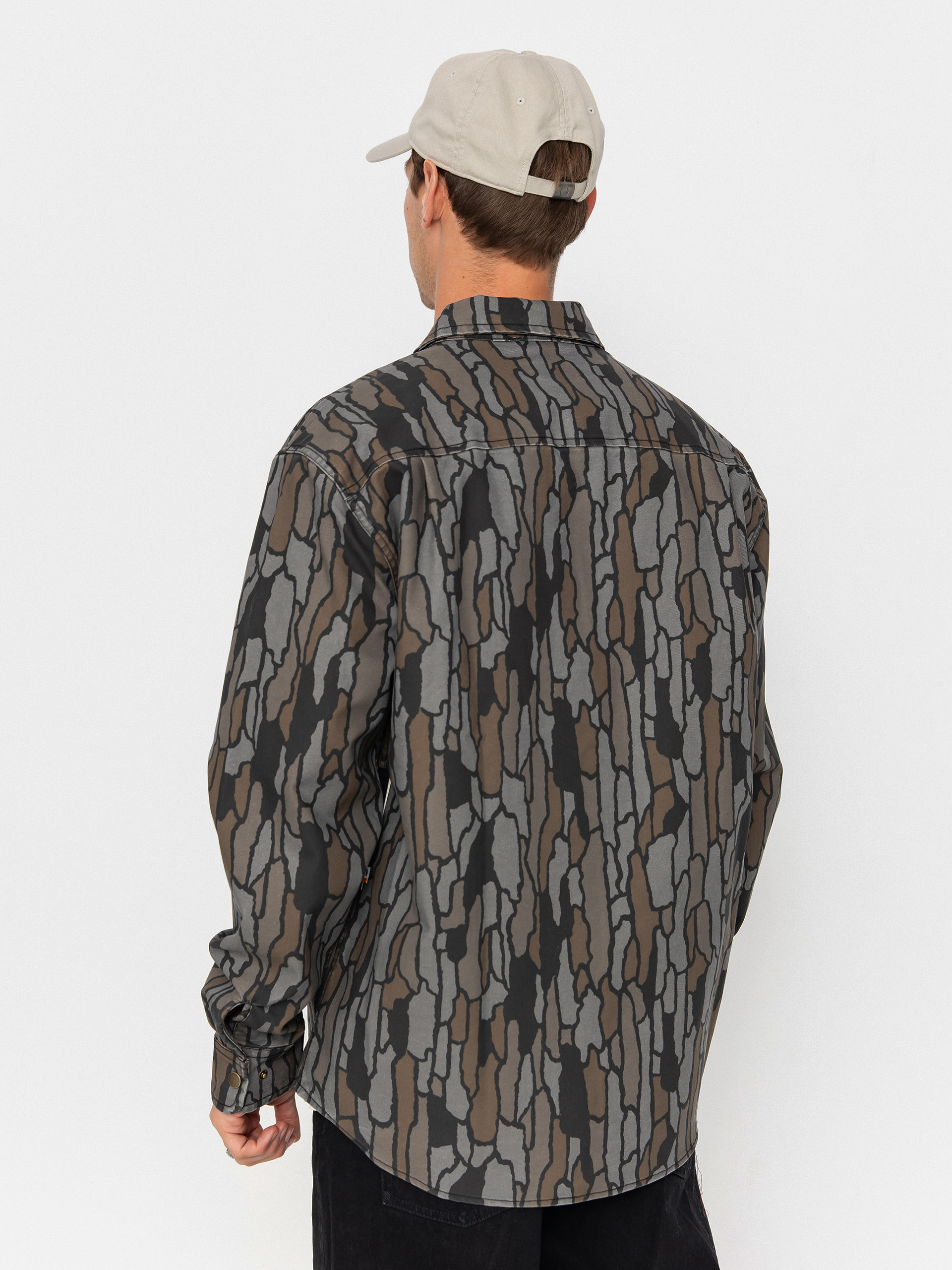Košile Brixton Builders Stretch Overshirt (bark camo)