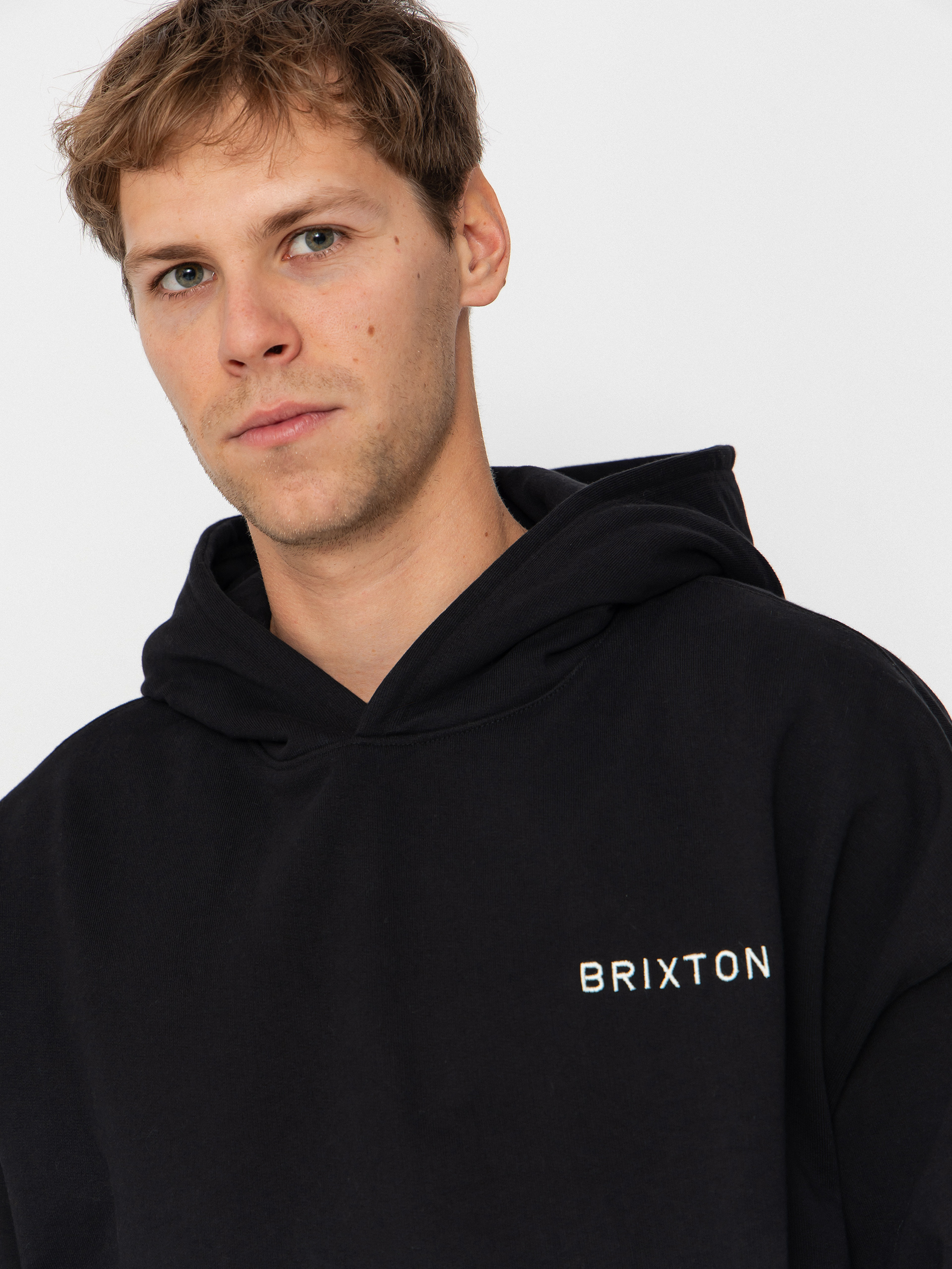 Mikina s kapucí Brixton Embroidered Heavy Weight HD (black)