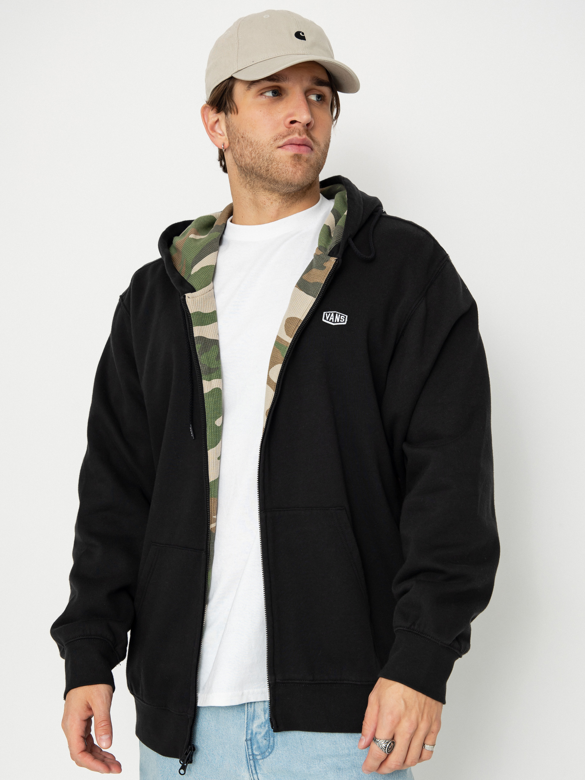 Mikina s kapucí Vans Dover Thermal Lined Full Zip (black)