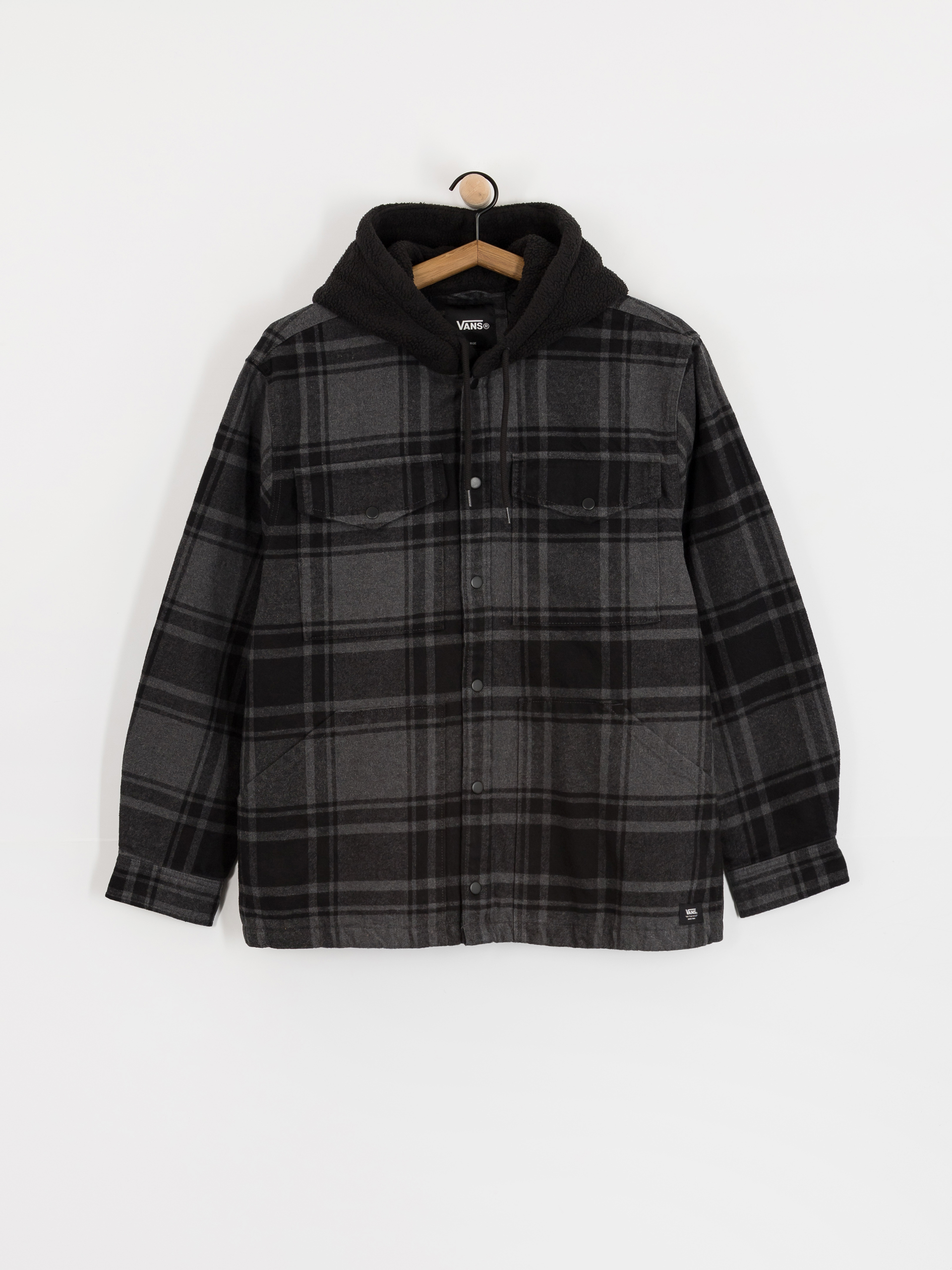Kou0161ile Vans Piedmont Hooded Plaid Shacket (black/asphalt heather)