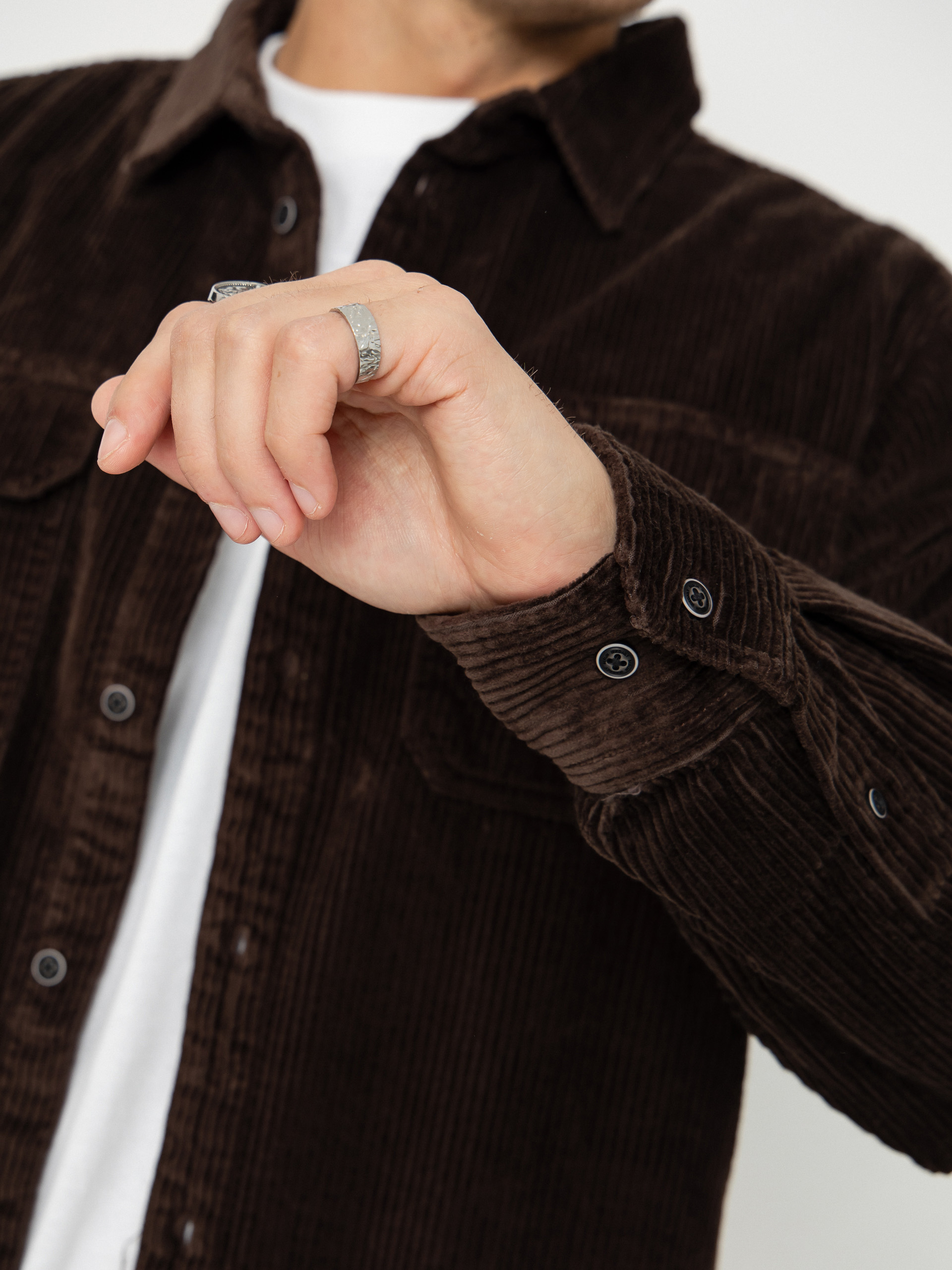 Košile Iriedaily Bubble Cord (dark coffee)