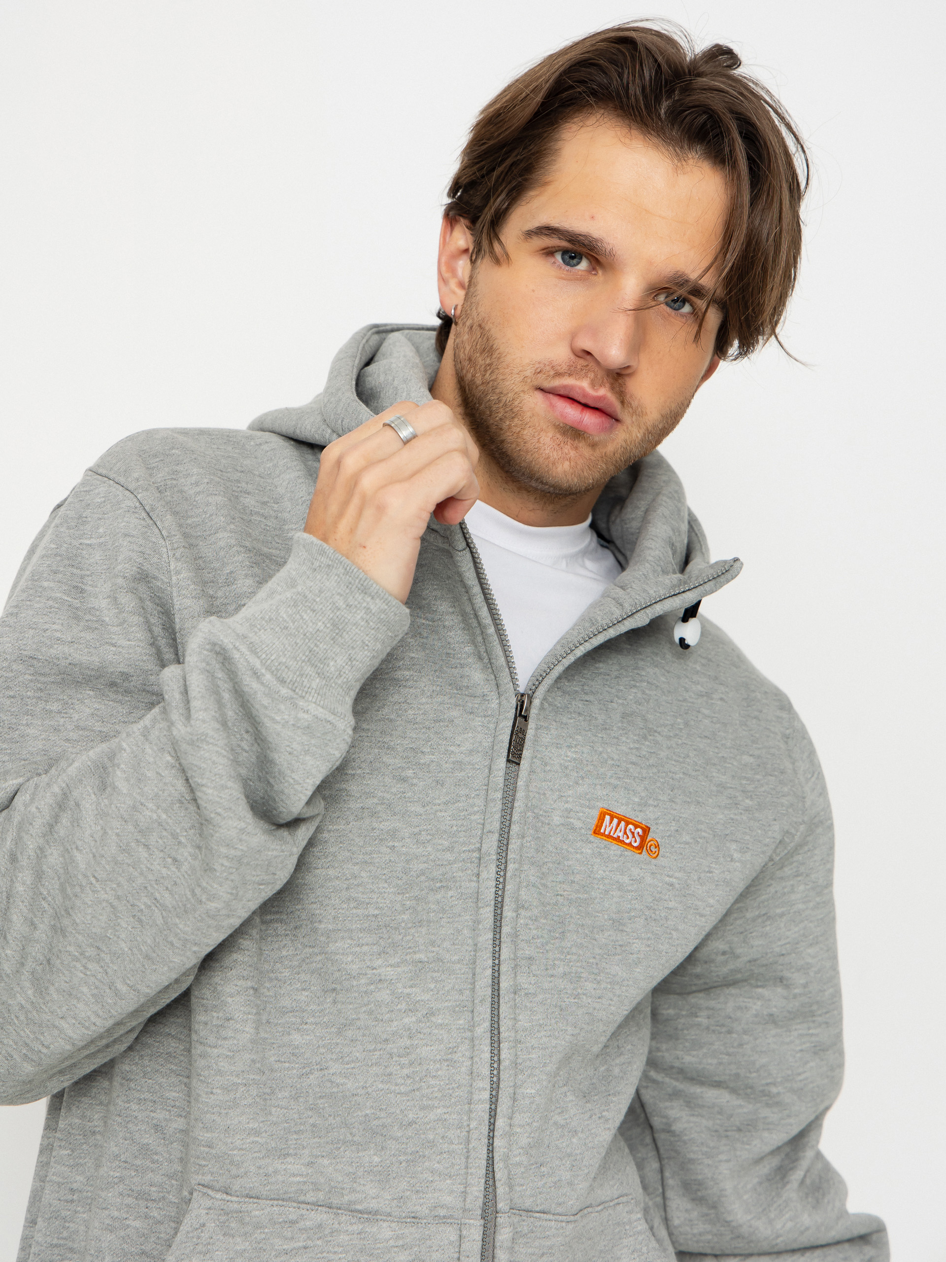 Mikina s kapucí MassDnm Mini Box ZHD (light heather grey)