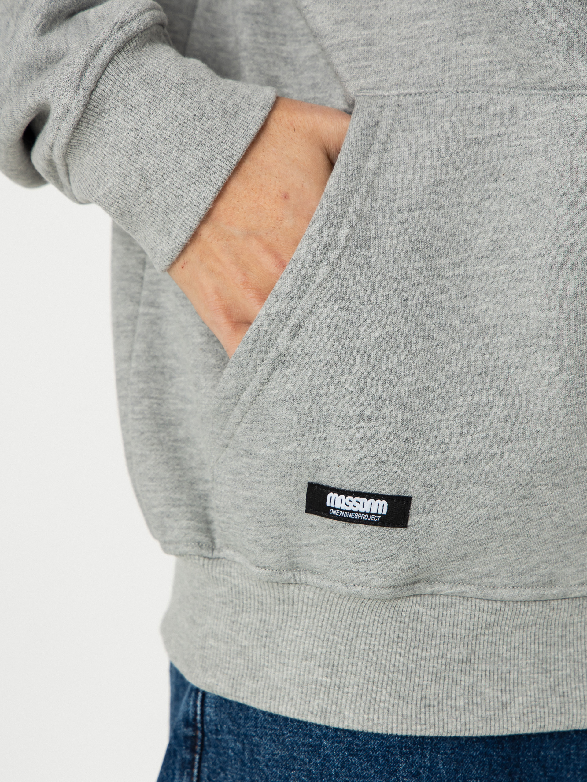 Mikina s kapucí MassDnm Mini Box ZHD (light heather grey)