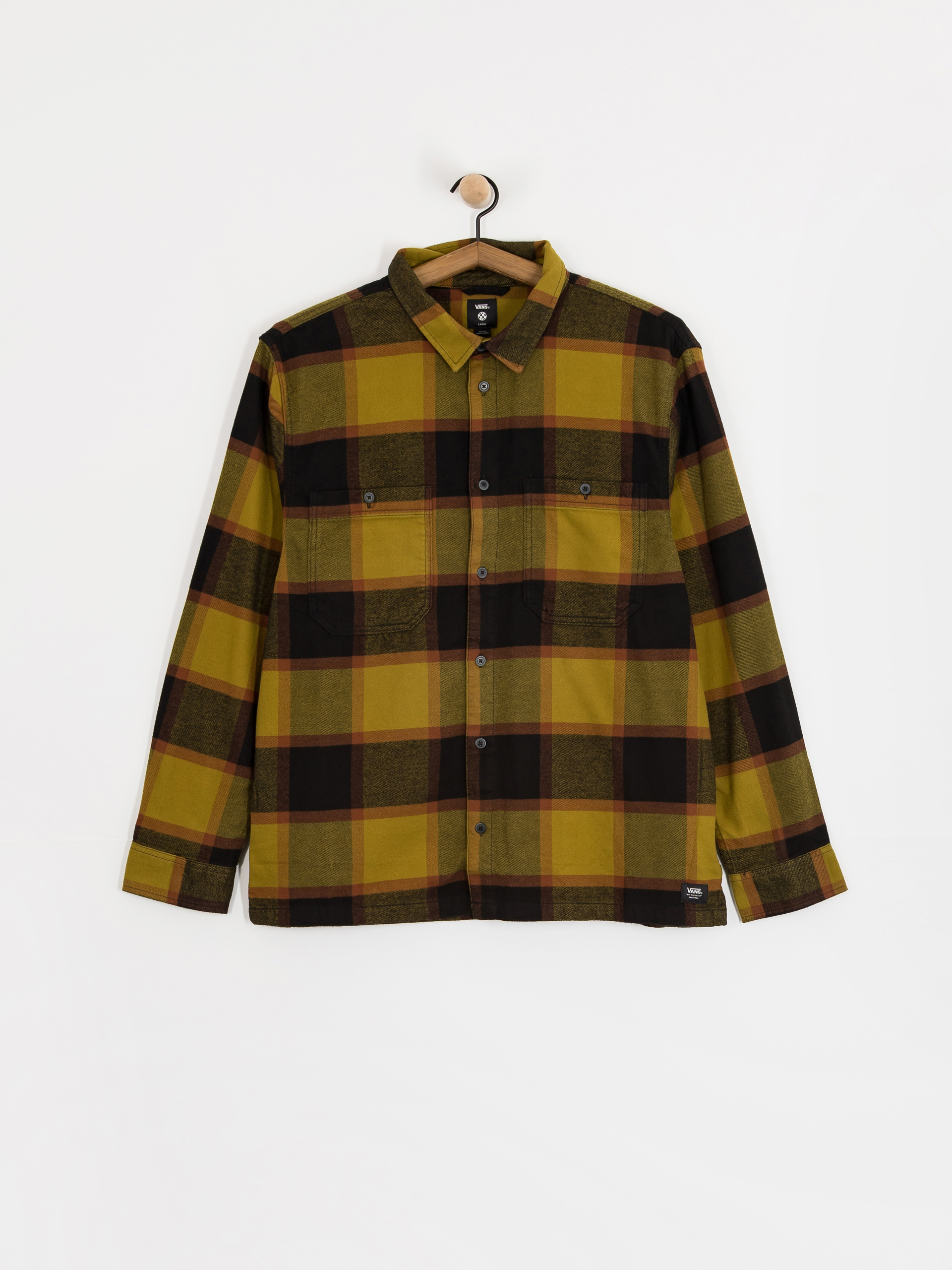 Kou0161ile Vans Larkspur Plaid Flannel (burnt gold/black)