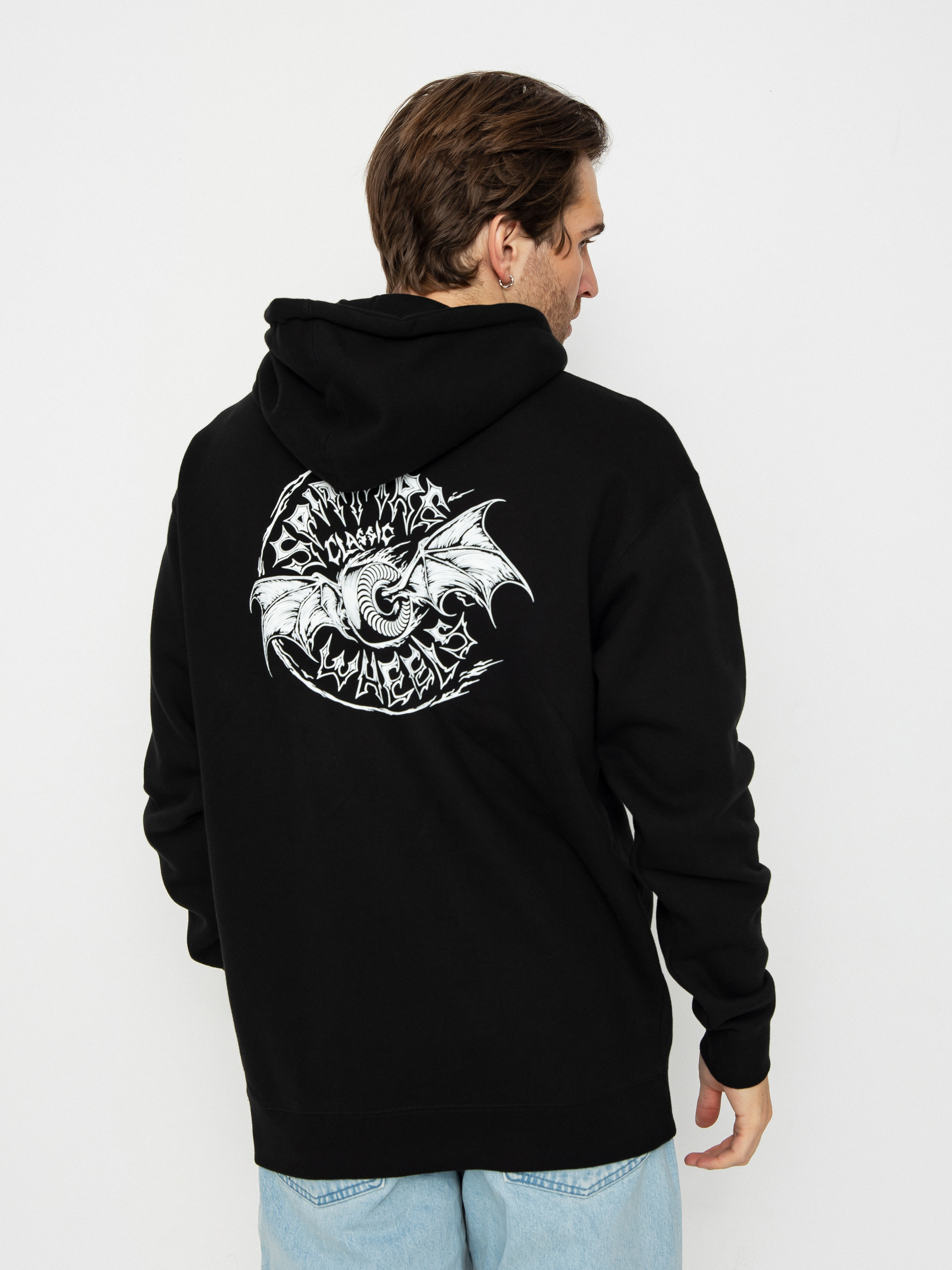 Mikina Spitfire Batwing Classic (black w/white prints)