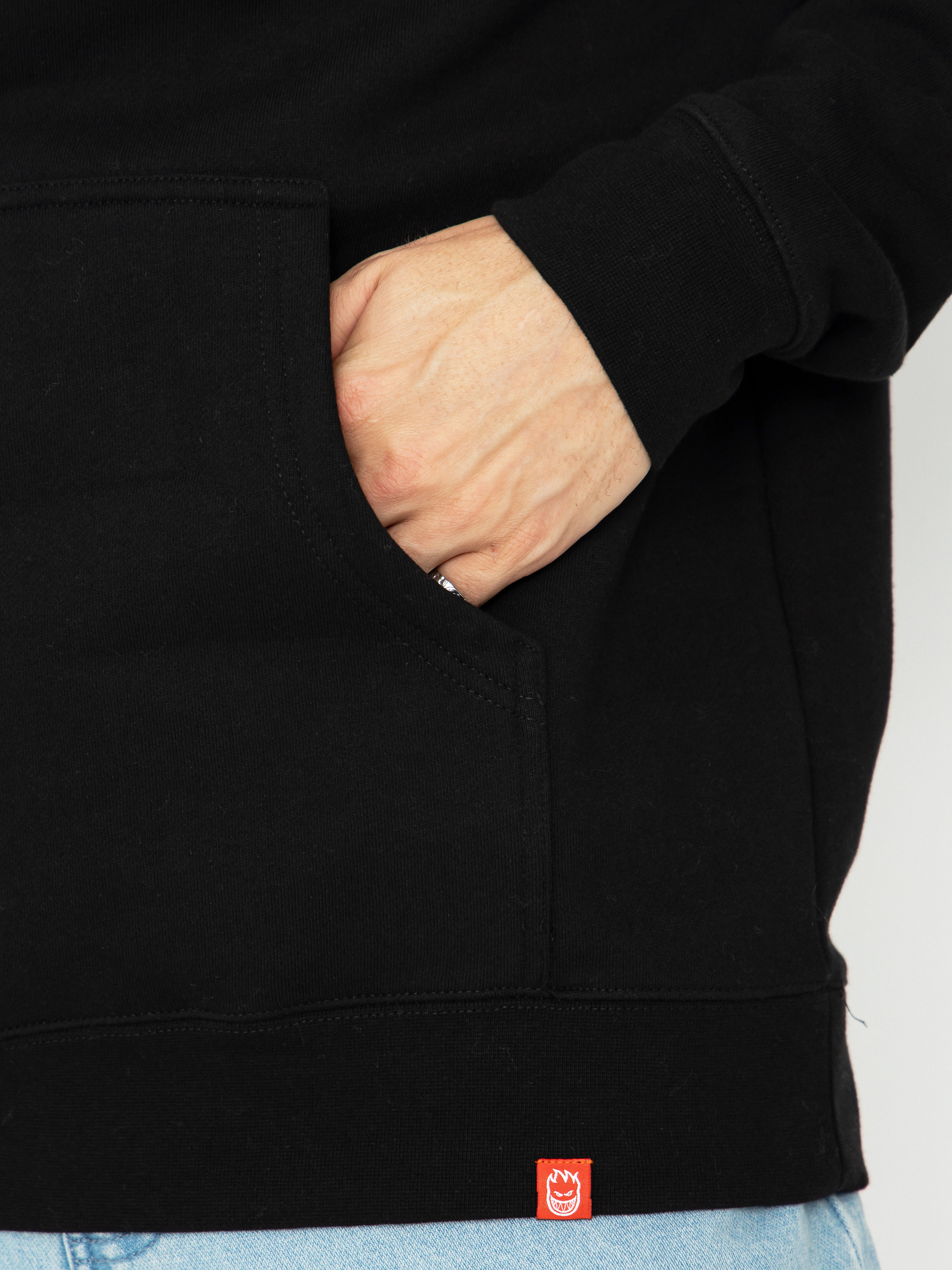 Mikina Spitfire Batwing Classic (black w/white prints)