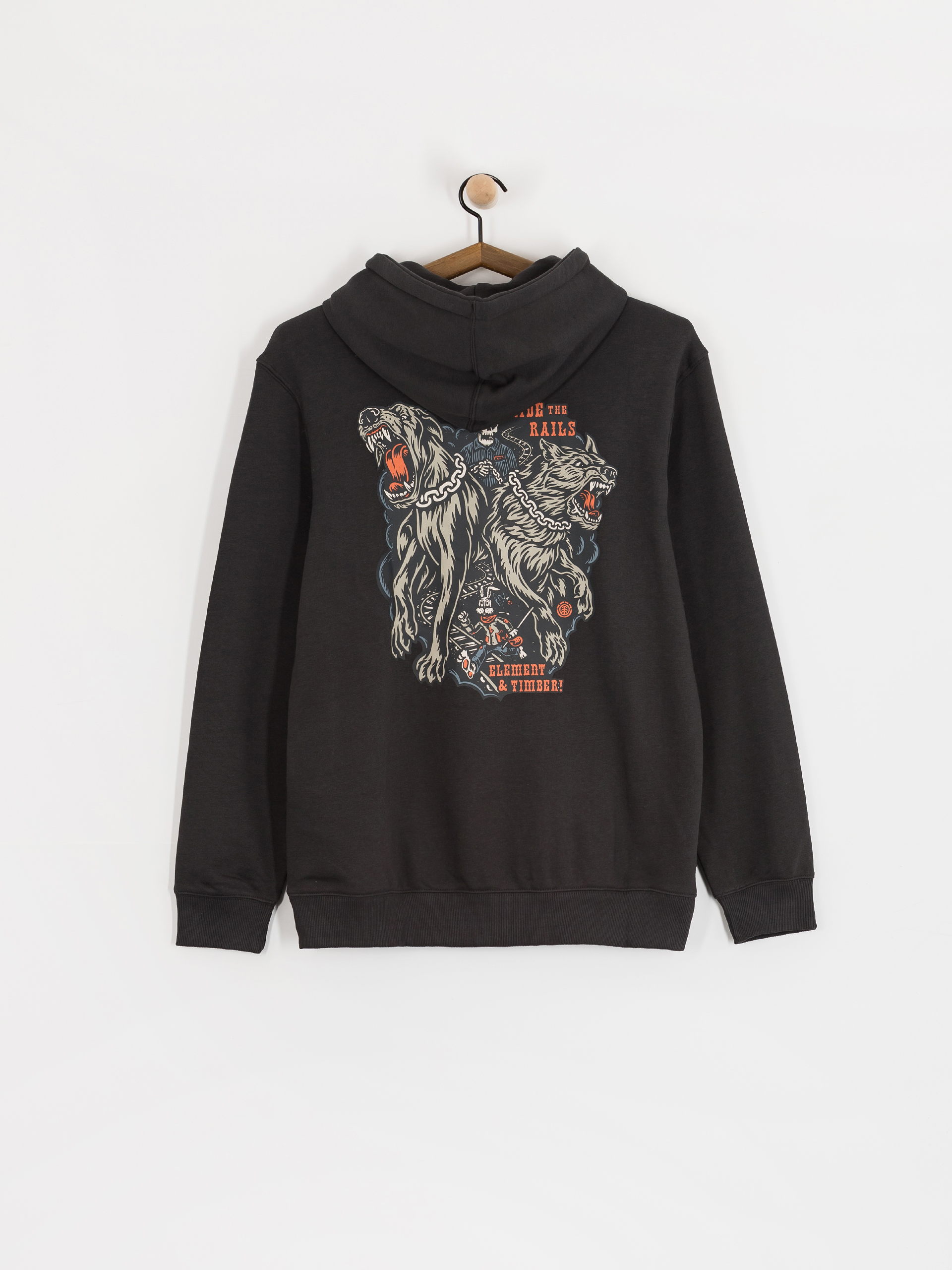 Mikina s kapucí Element Timber Guard Dogs HD (off black)