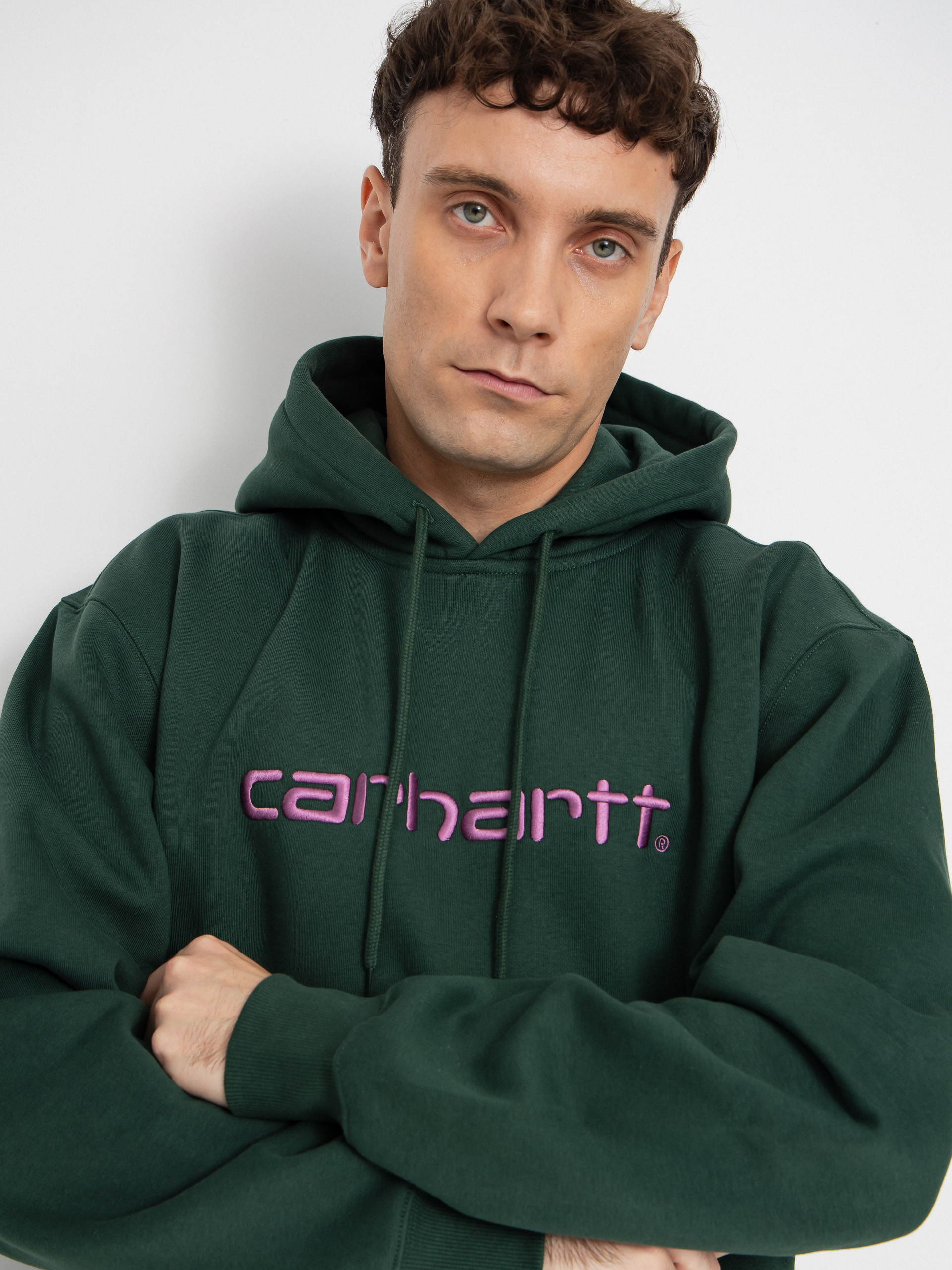 Mikina s kapucí Carhartt WIP Carhartt HD (sycamore tree/phlox)