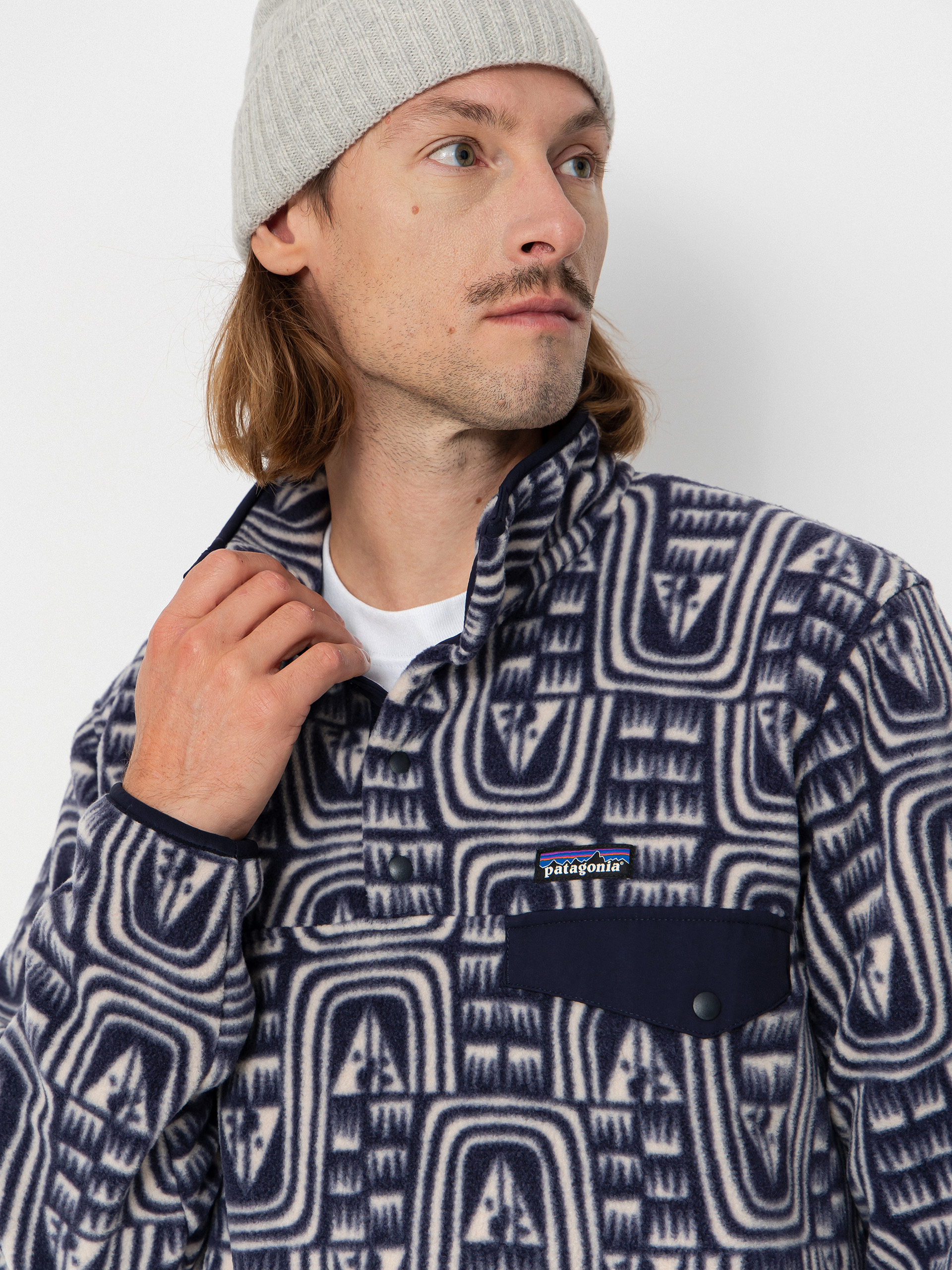 Pánský Fleecová mikina Patagonia LW Synch Snap T (flow sunken blue)