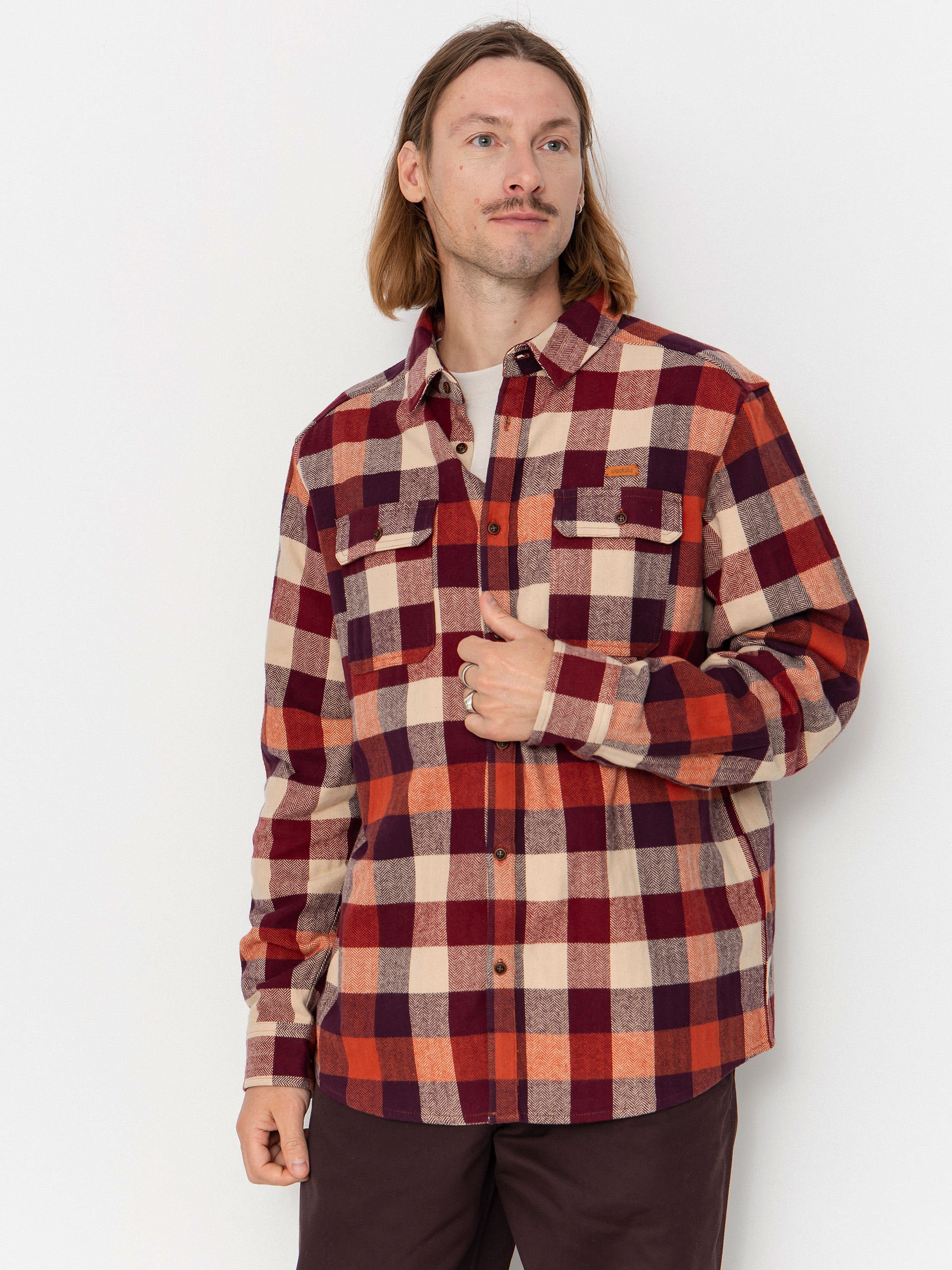 Košile Iriedaily Lumber Fella (wine)