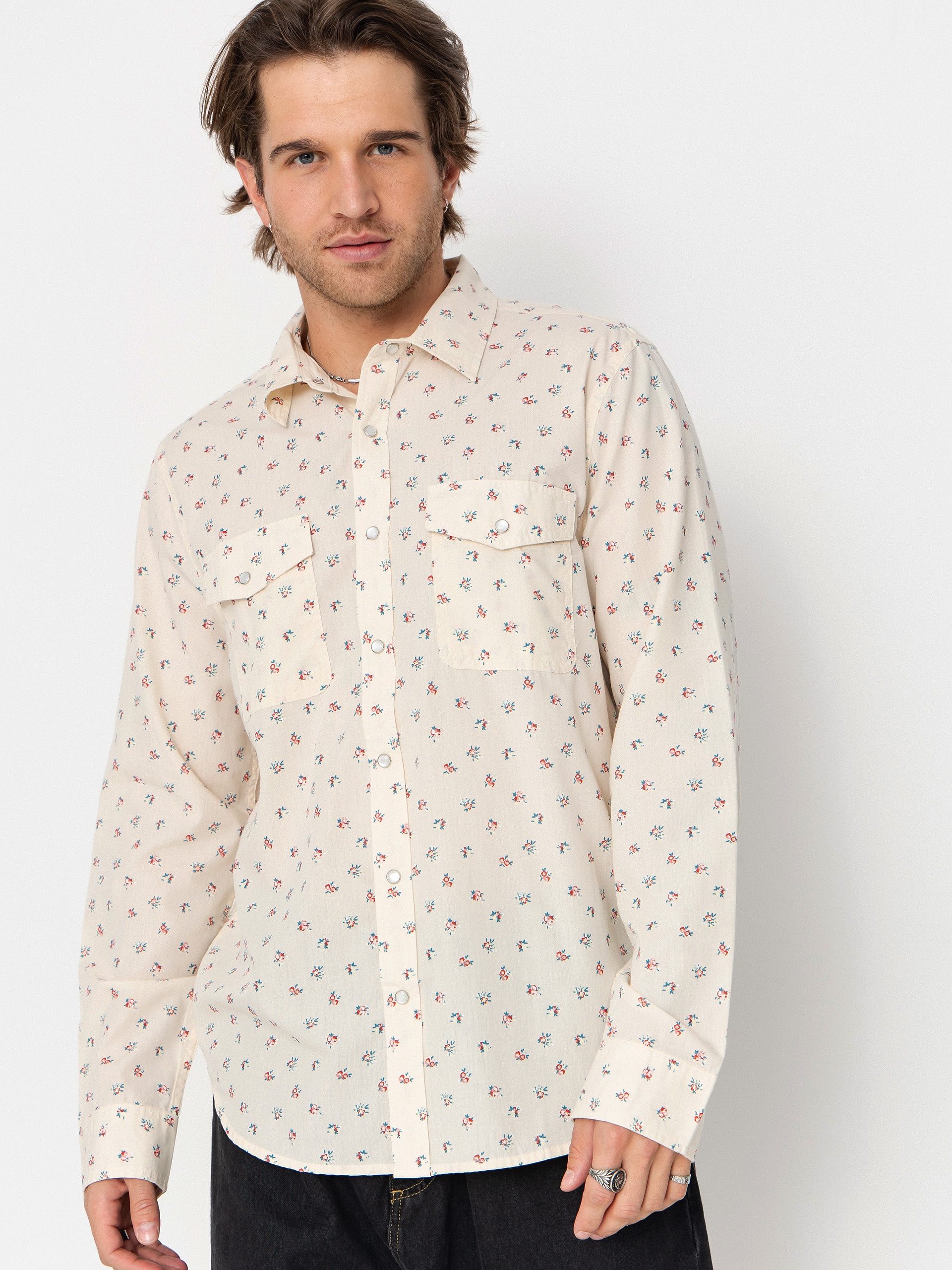 Košile Brixton Wayne Wvn Ls (whitecap)