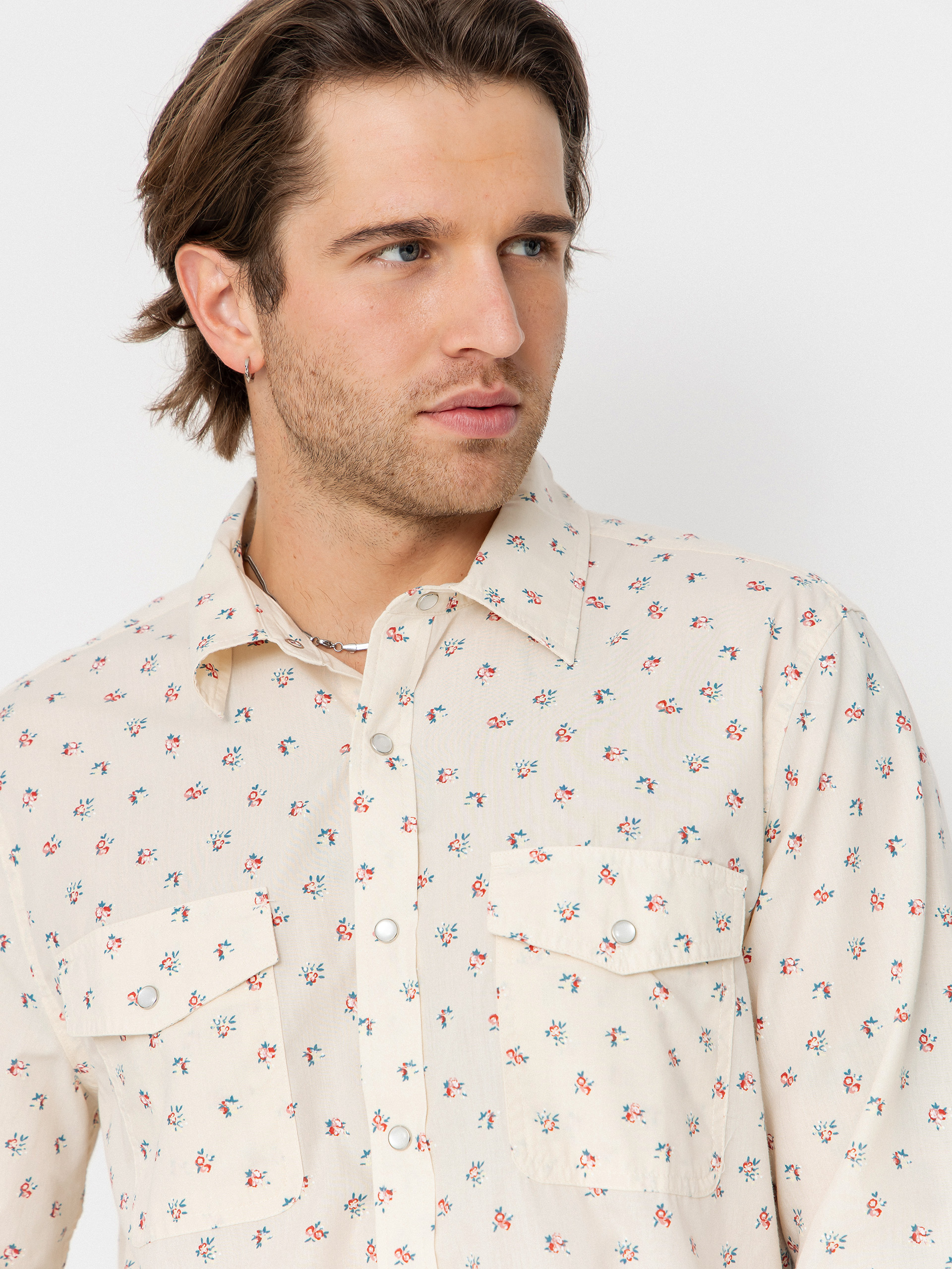 Košile Brixton Wayne Wvn Ls (whitecap)