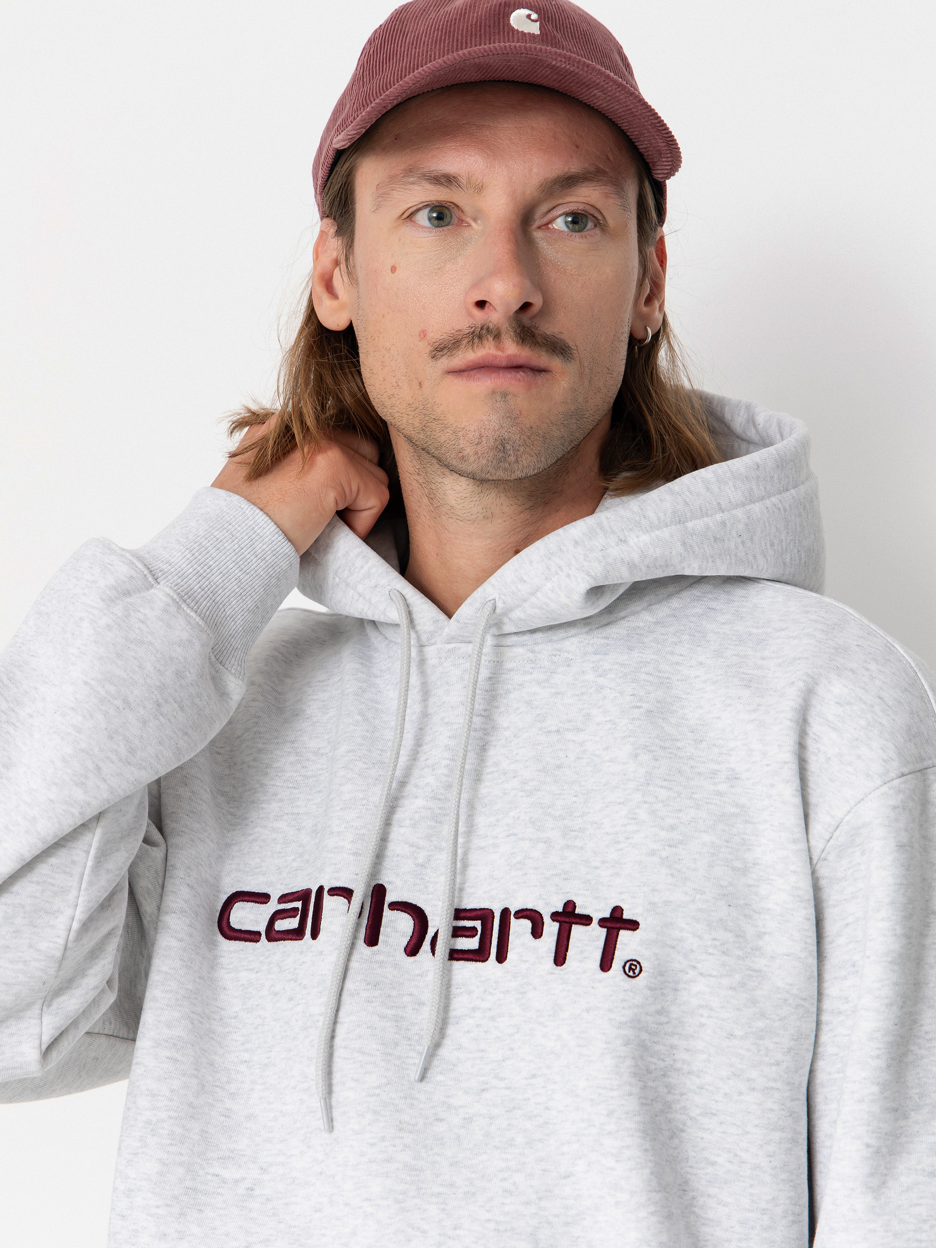 Mikina s kapucí Carhartt WIP Carhartt HD (ash heather/rondo)