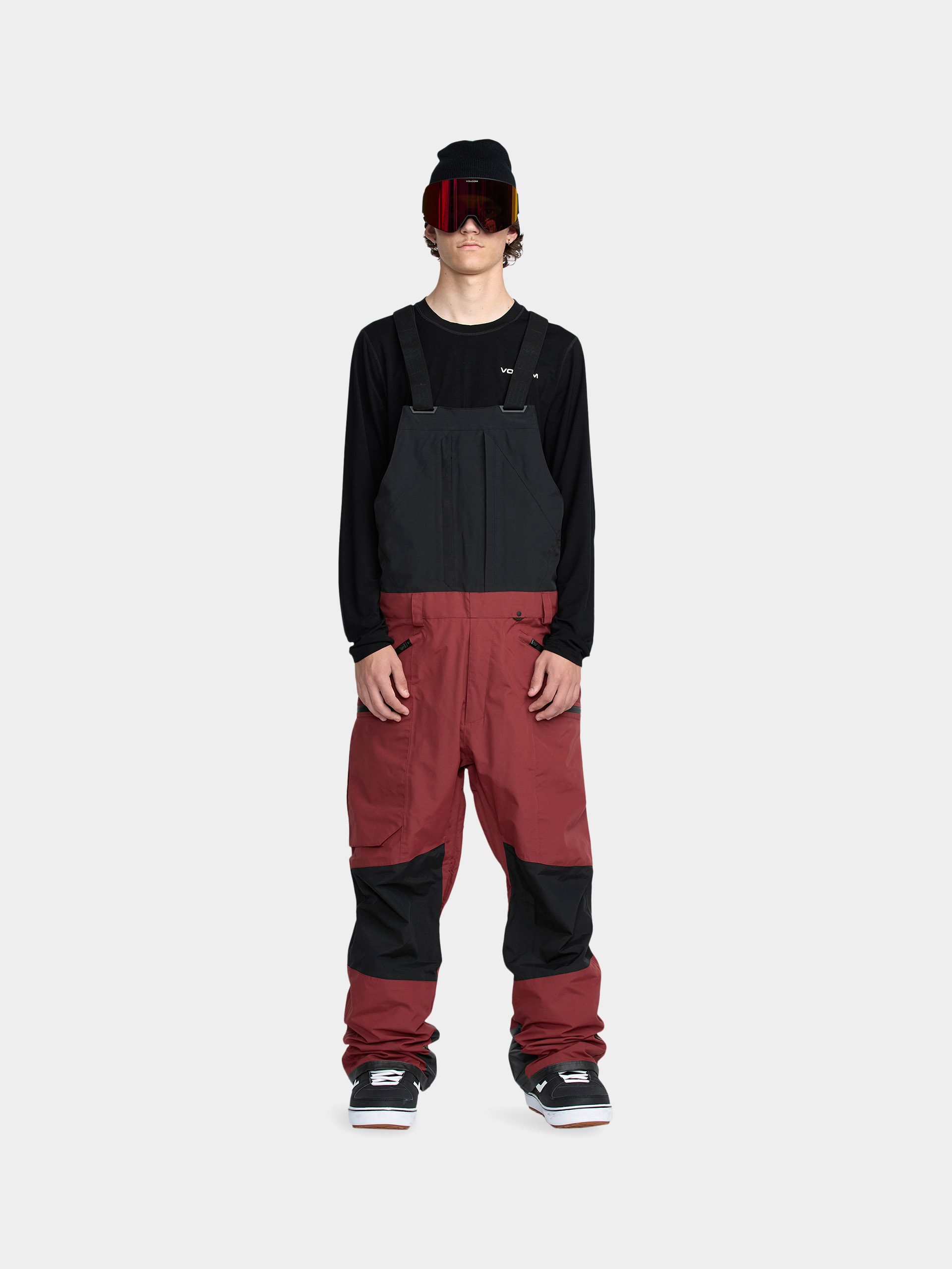Snowboardové kalhoty  Volcom Rain Gore Tex Bib Overall (burnt red)