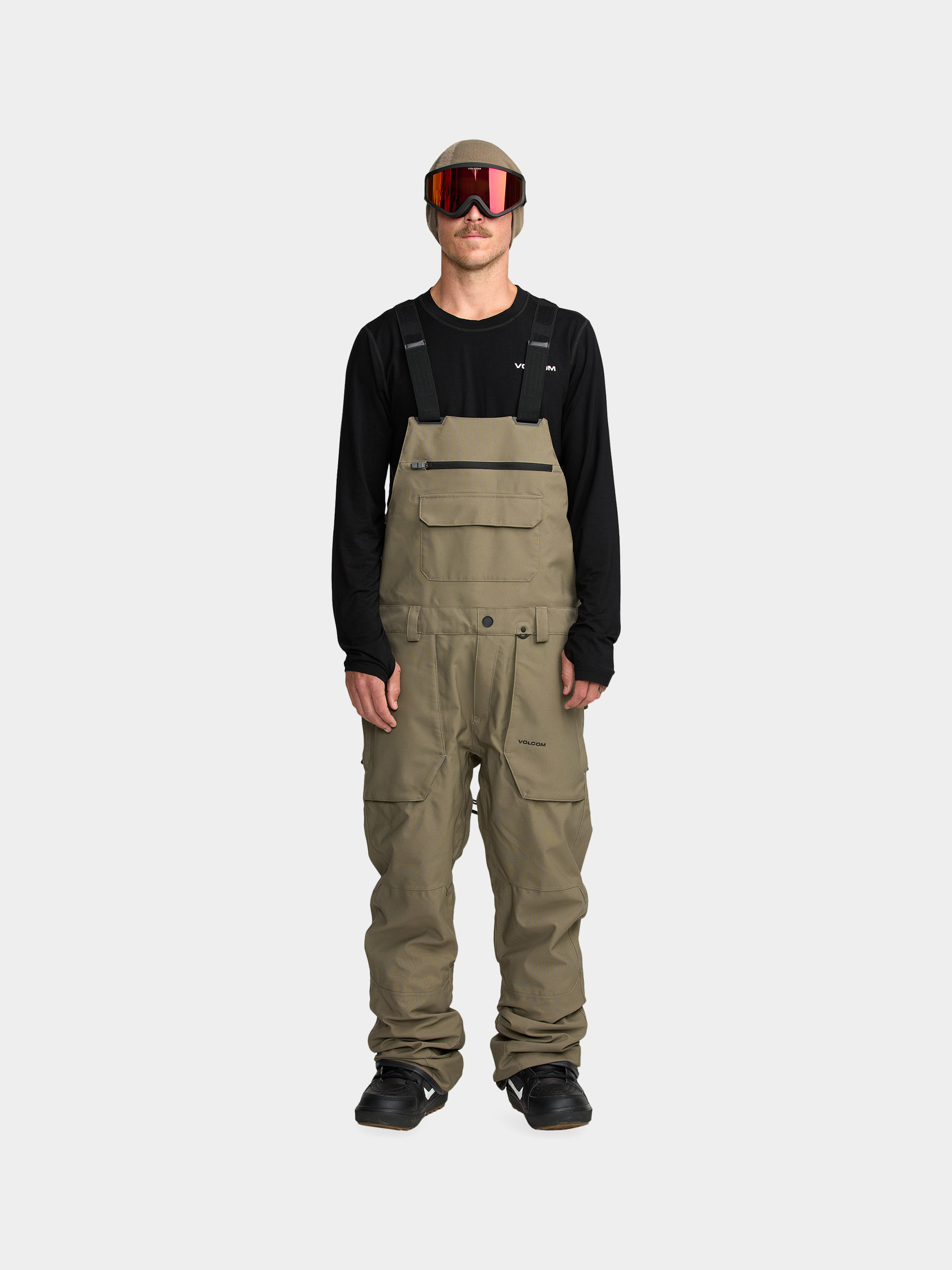 Snowboardové kalhoty  Volcom Roan Bib Overall (military)