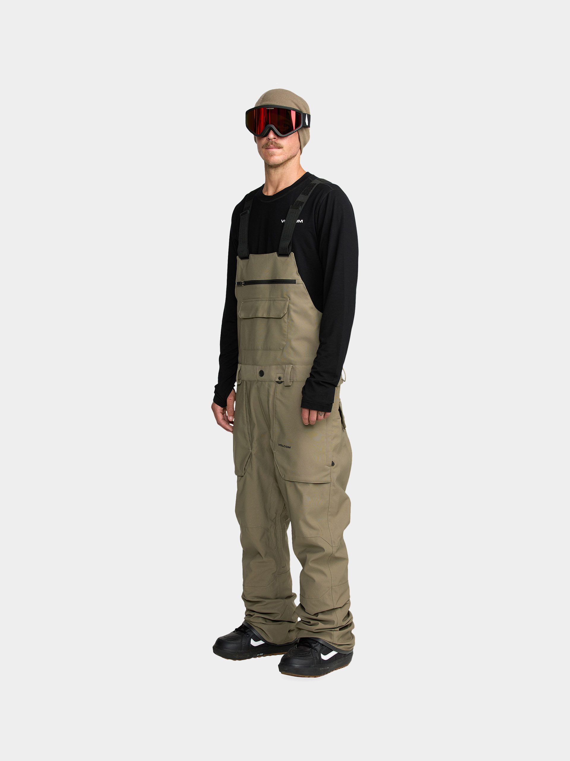 Pánské Snowboardové kalhoty  Volcom Roan Bib Overall (military)