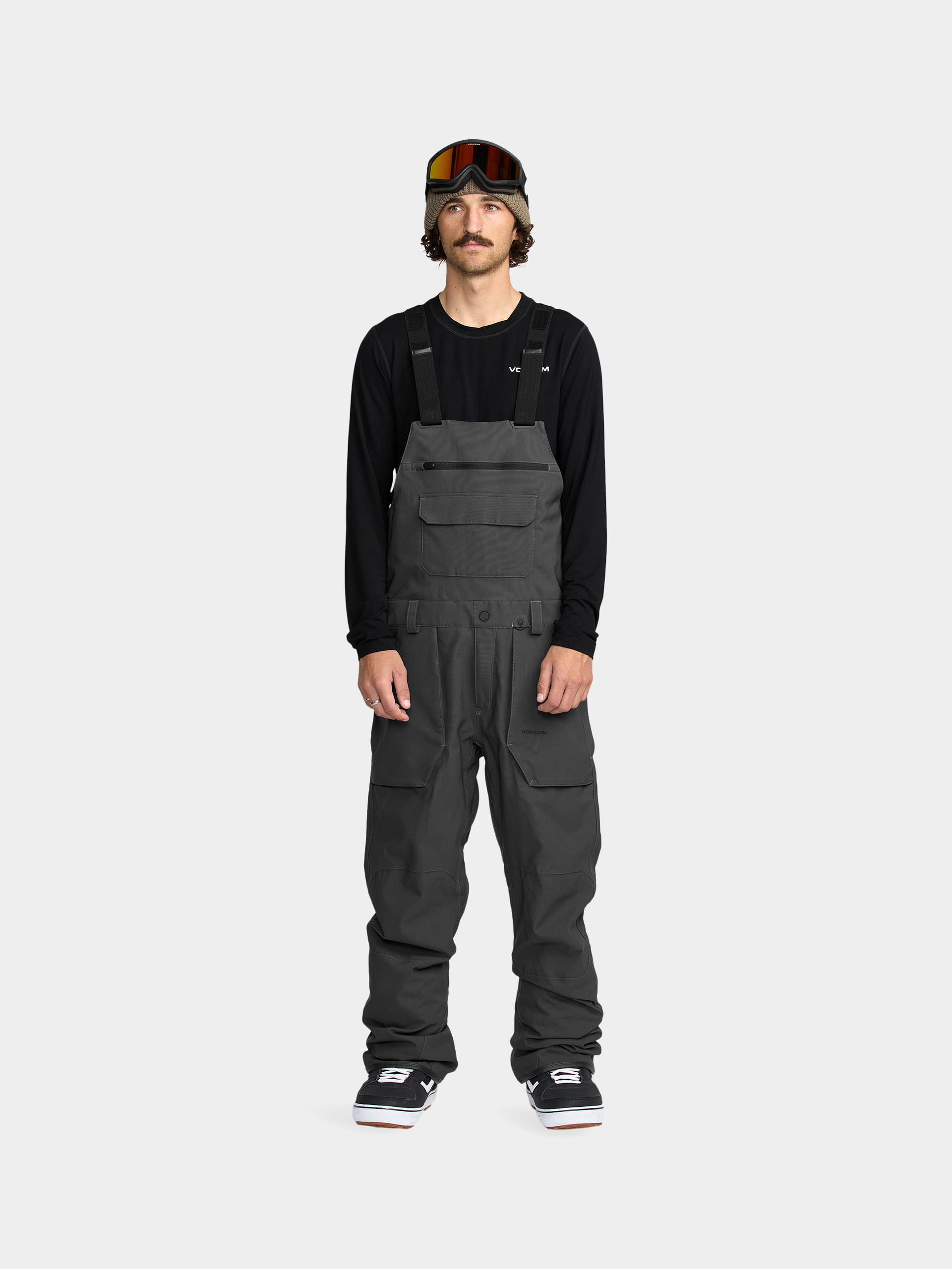 Snowboardové kalhoty  Volcom Roan Bib Overall (dark grey)