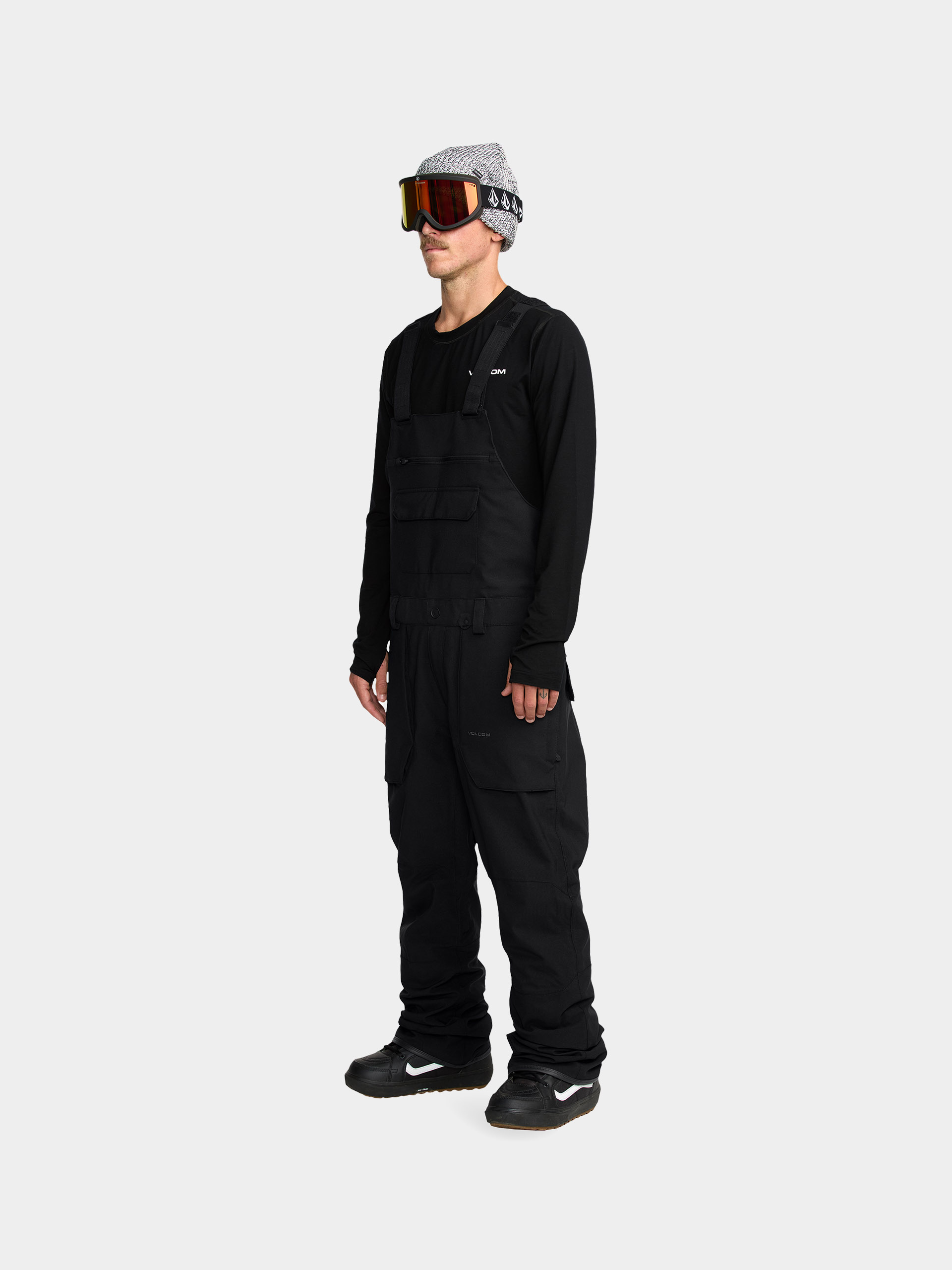 Pánské Snowboardové kalhoty  Volcom Roan Bib Overall (black)