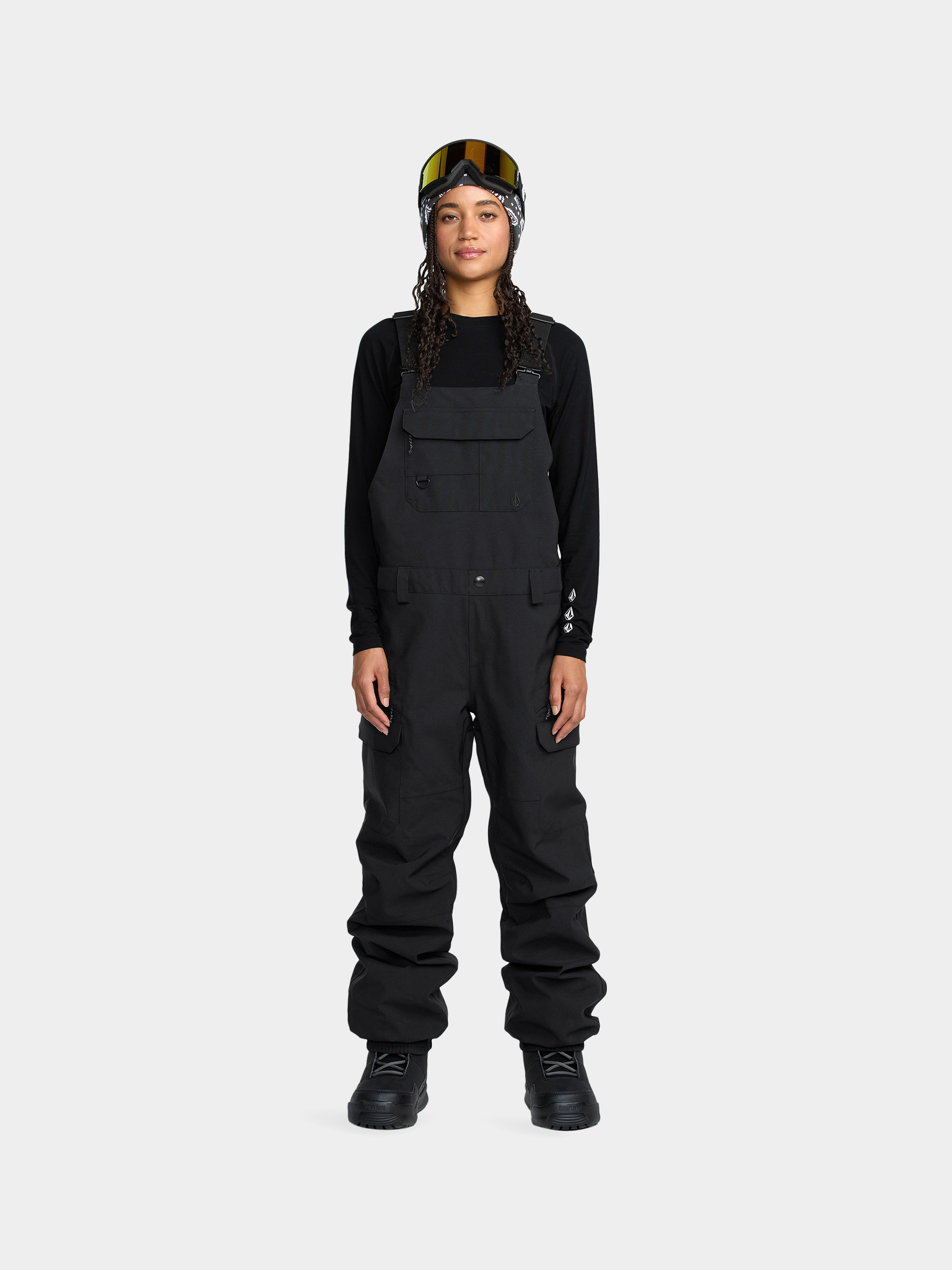 Snowboardovu00e9 kalhoty  Volcom Creston 3D Stretch Bib Overall Wmn (black)