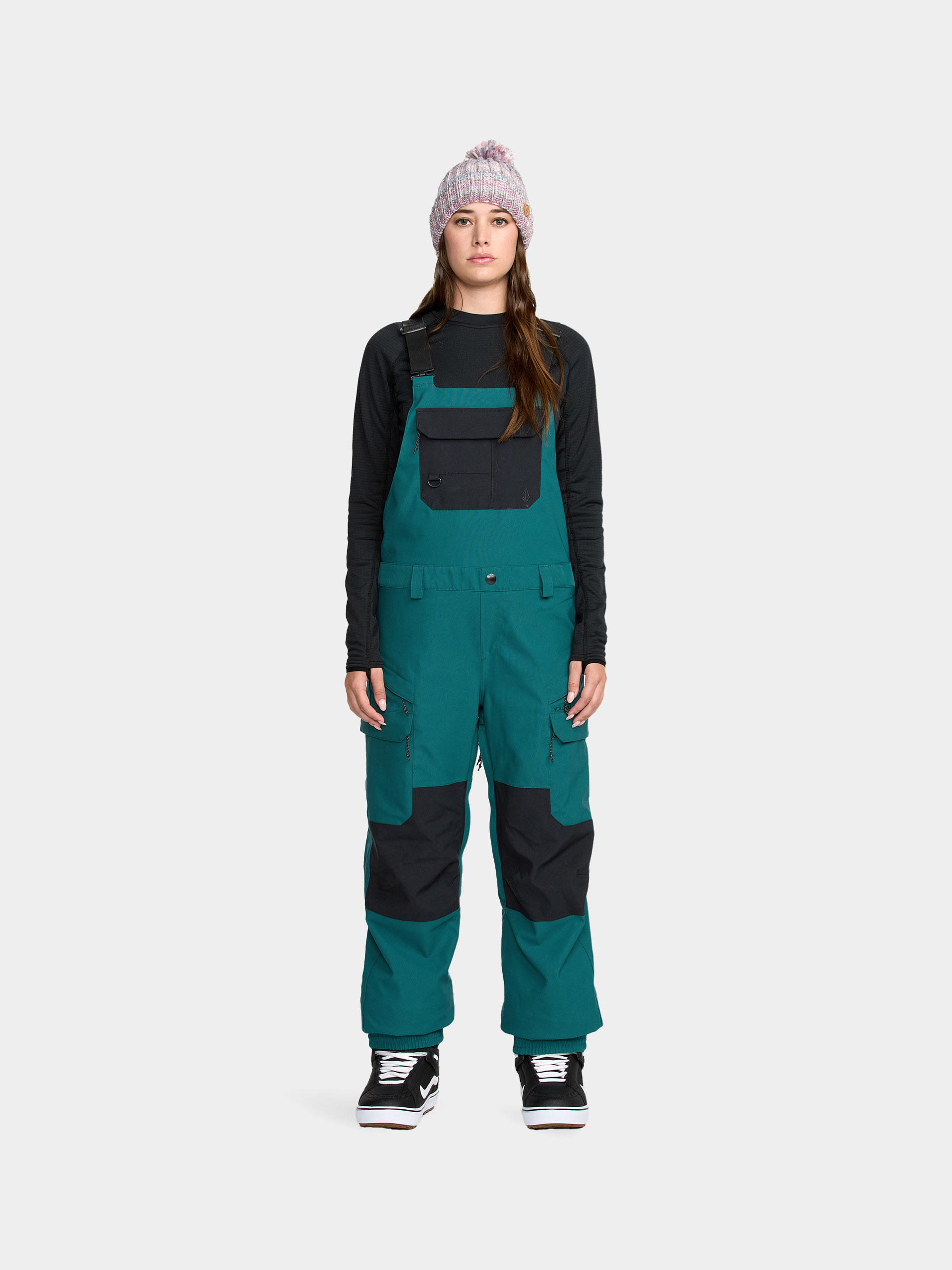 Snowboardovu00e9 kalhoty  Volcom Creston 3D Stretch Bib Overall Wmn (atlantic deep)