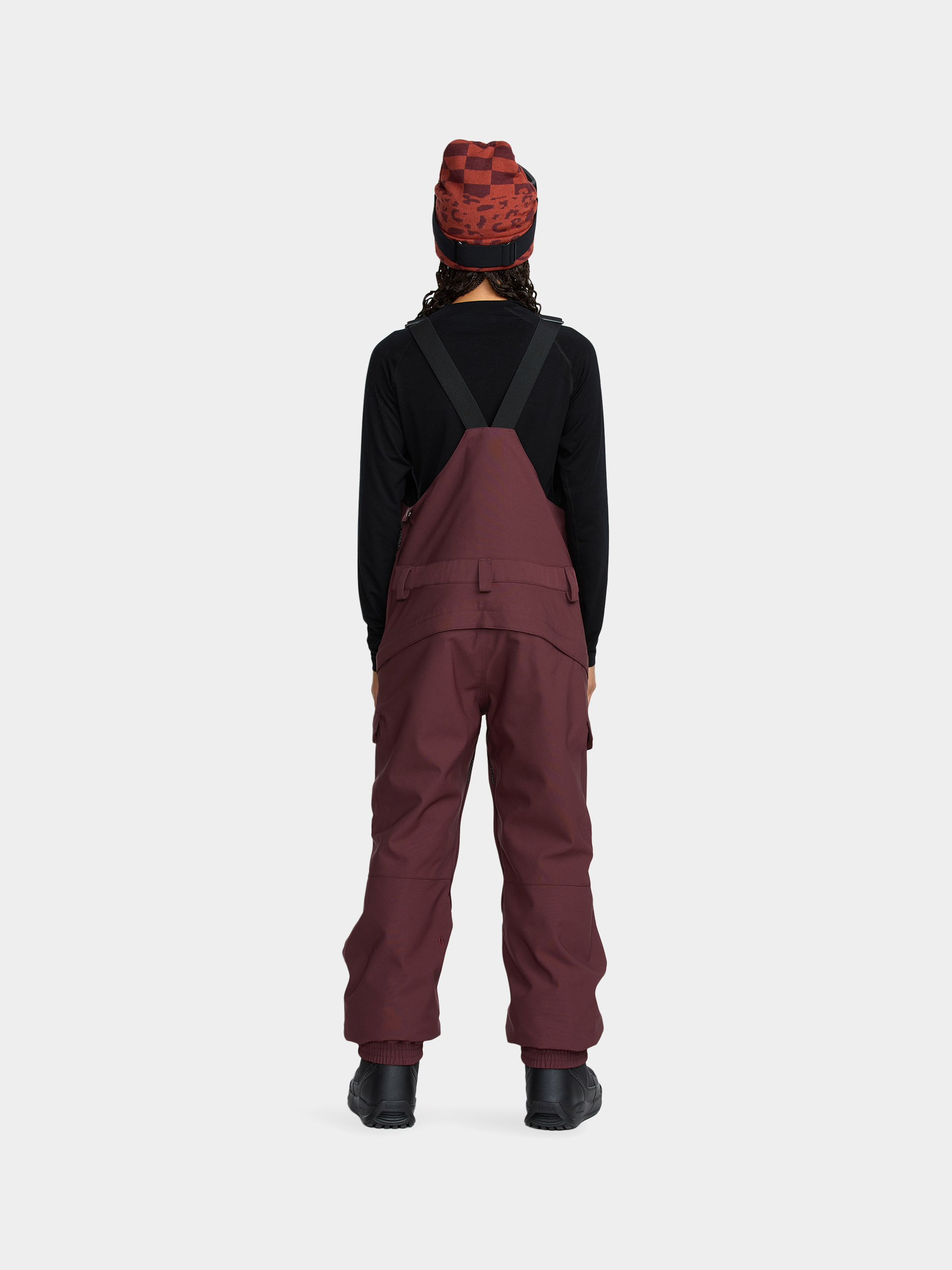Dámské Snowboardové kalhoty  Volcom Creston 3D Stretch Bib Overall (oxblood)