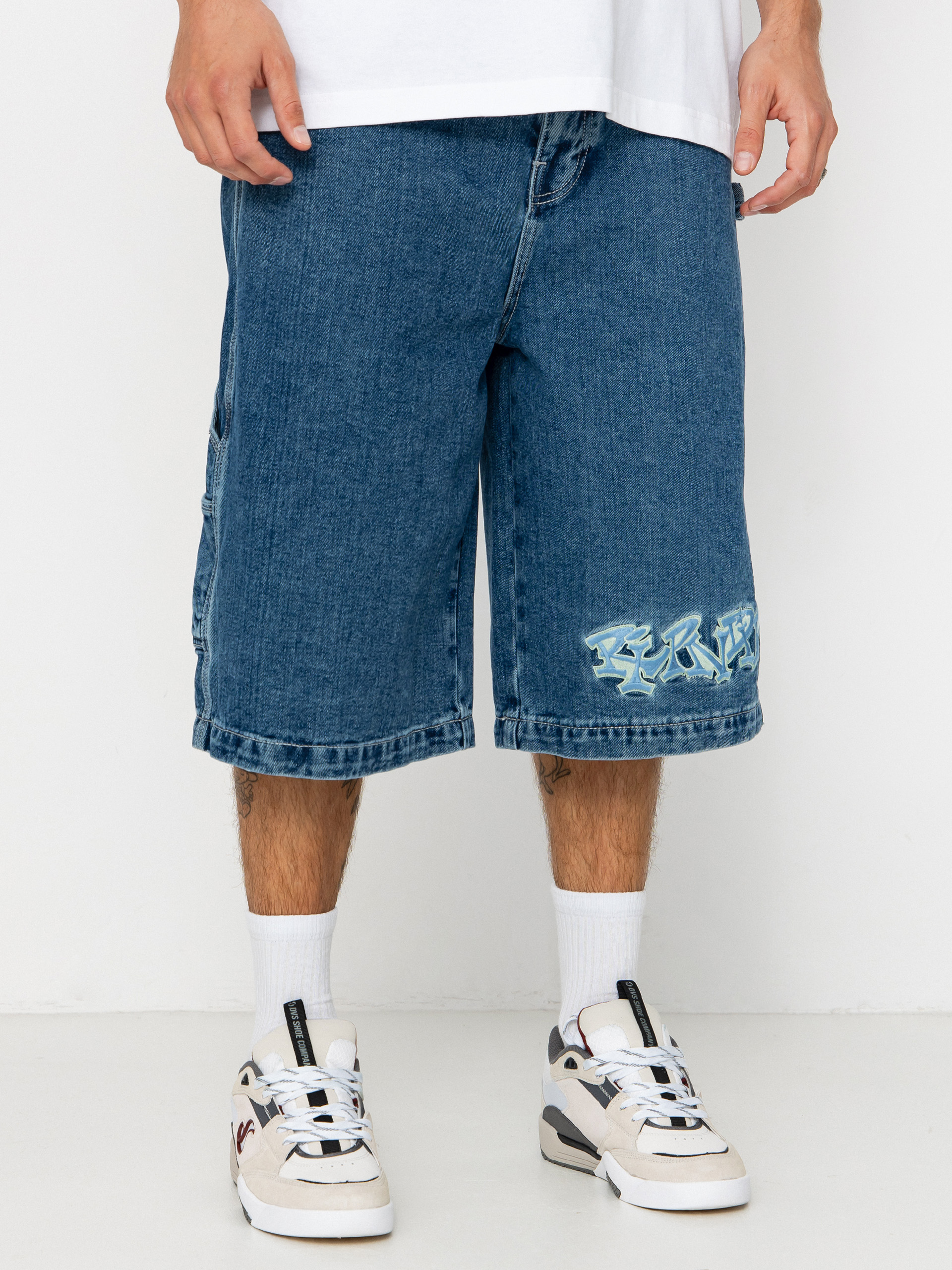 Kraťasy RipNDip Ace Ultra Wide Leg (medium wash)