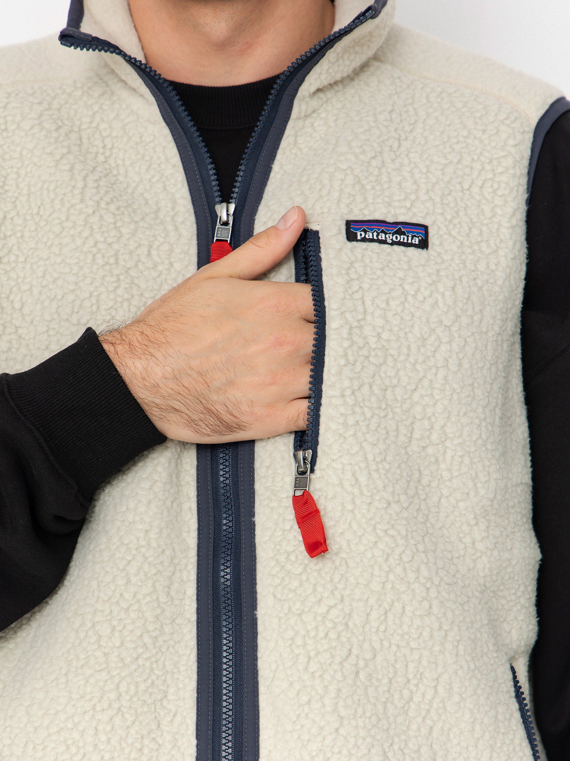 vesta Patagonia Retro Pile (pelican w/smolder blue)